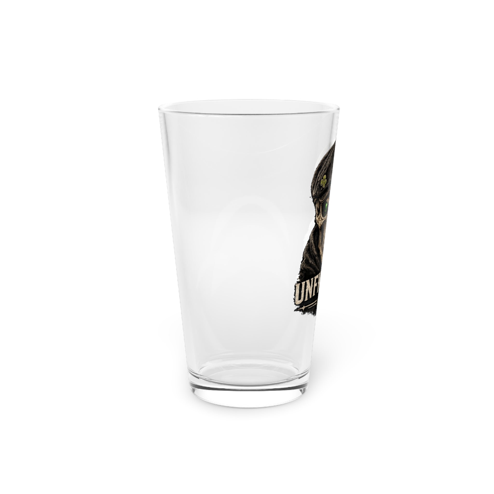Skull & Shamrock Pint Glass — 16oz St. Patrick’s Day Beer Glass