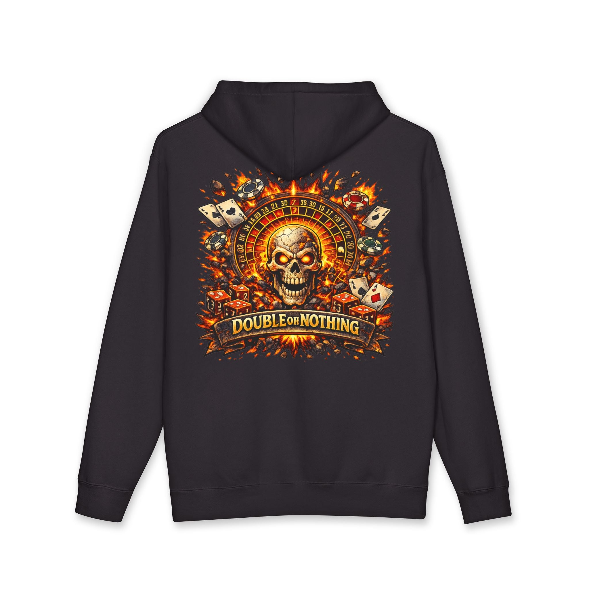 Hoodie — "Double or Nothing" Skull Poker Graphic Hoodie