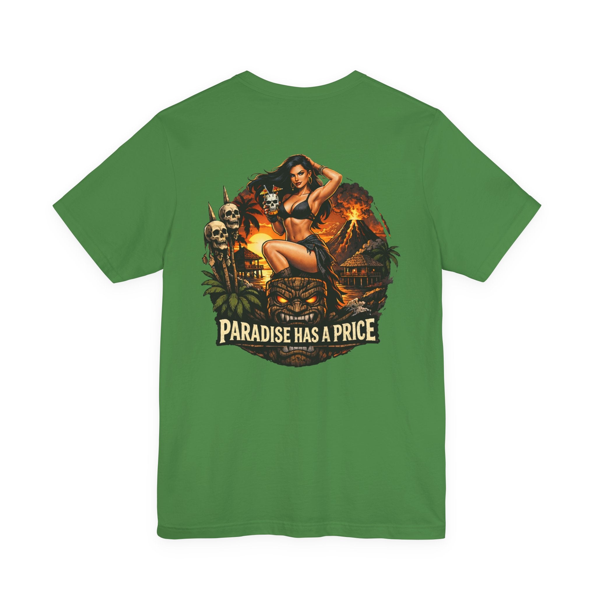Paradise Has a Price T-Shirt — Tropical Pinup Skull Island Graphic Tee