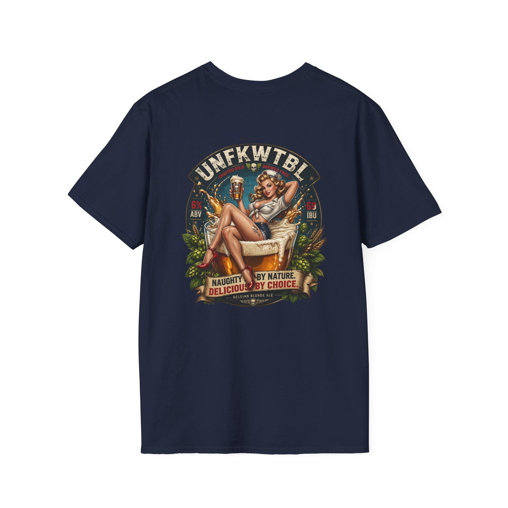 Pinup Rebel T-Shirt — "UNFKWTBL: Naughty by Nature, Delicious by Choice" Vintage Rock Tee