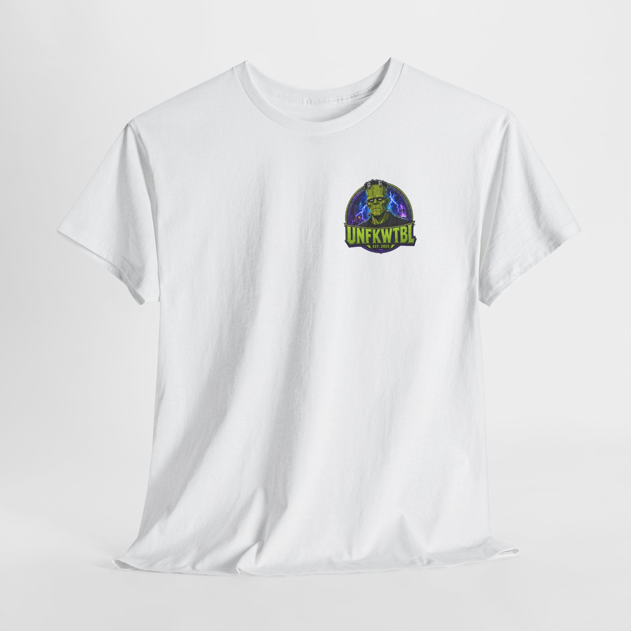 Frankenstein Lab Graphic Tee — "UNFKWTBL" Horror Sci‑Fi T-Shirt