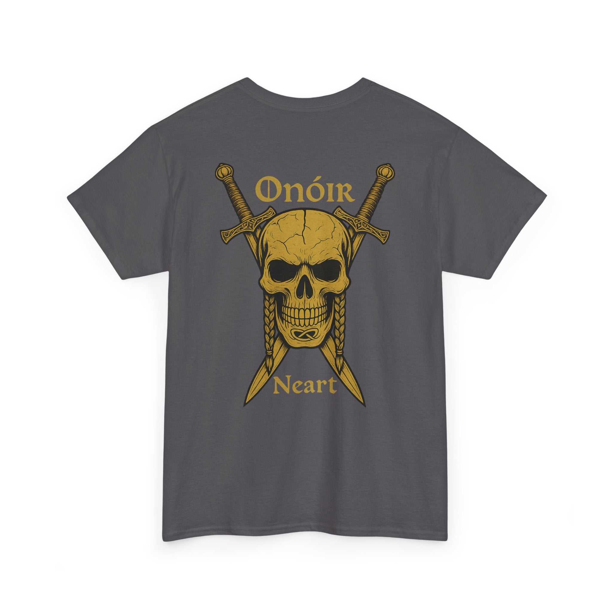 Skull & Swords Tee — “Onóir Neart” Celtic Skull T‑Shirt