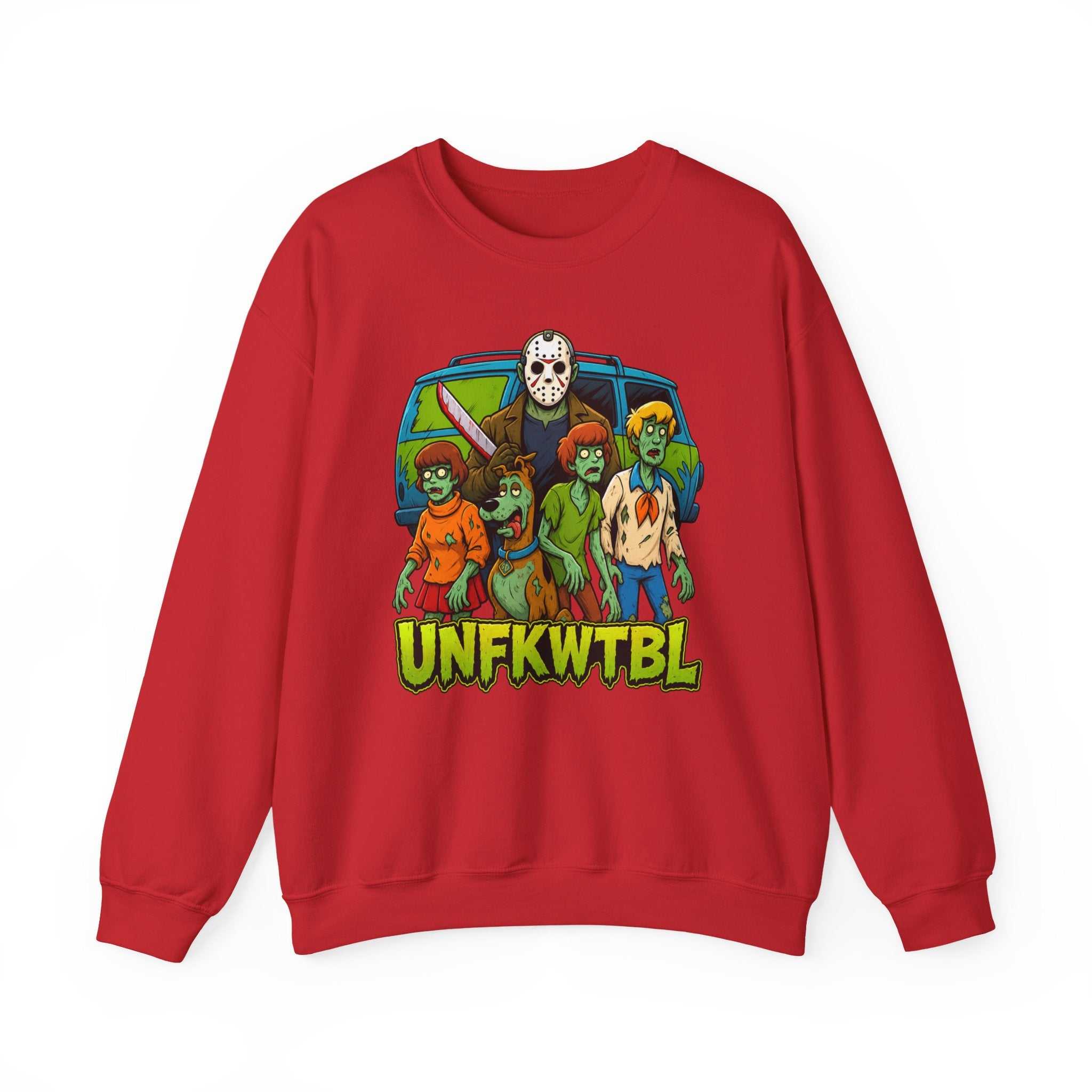Horror Squad Crewneck Sweatshirt — Cartoon Zombie Kids & Jason Design (UNFKWTBL)