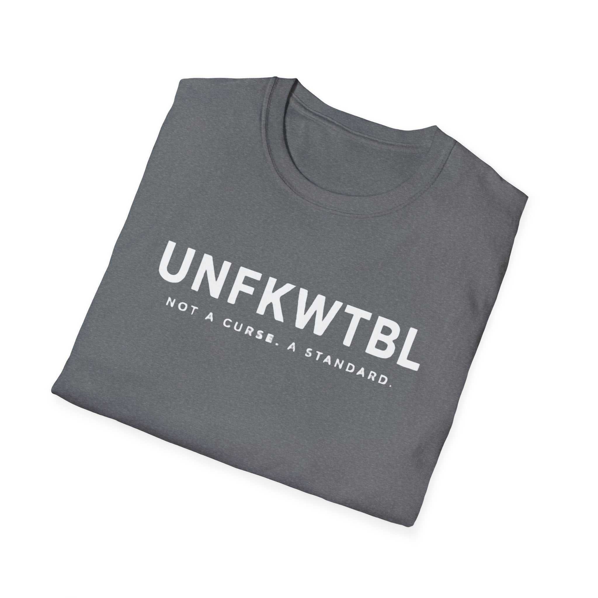 UNFKWTBL Not A Curse minimalist statement t-shirt in lightweight cotton with bold chest print