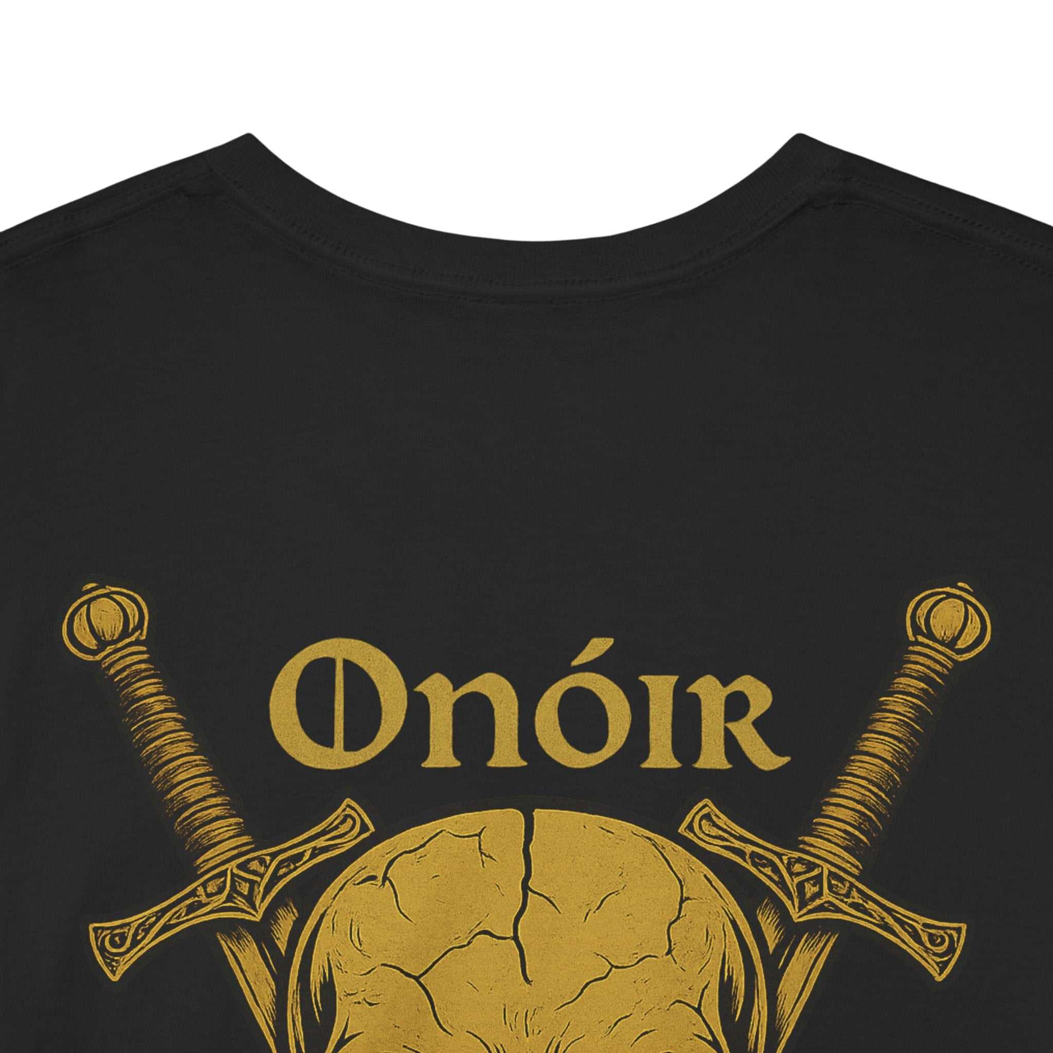 Skull & Swords Tee — “Onóir Neart” Celtic Skull T‑Shirt