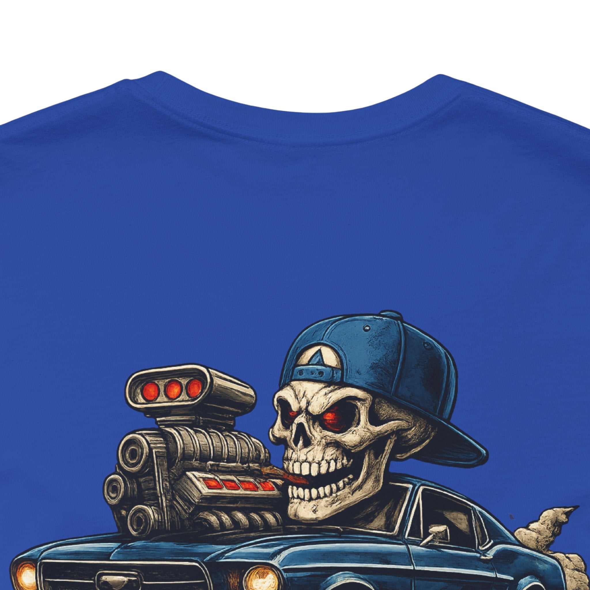 Still Raisin' Hell T‑Shirt - Skull Muscle Car Graphic Tee