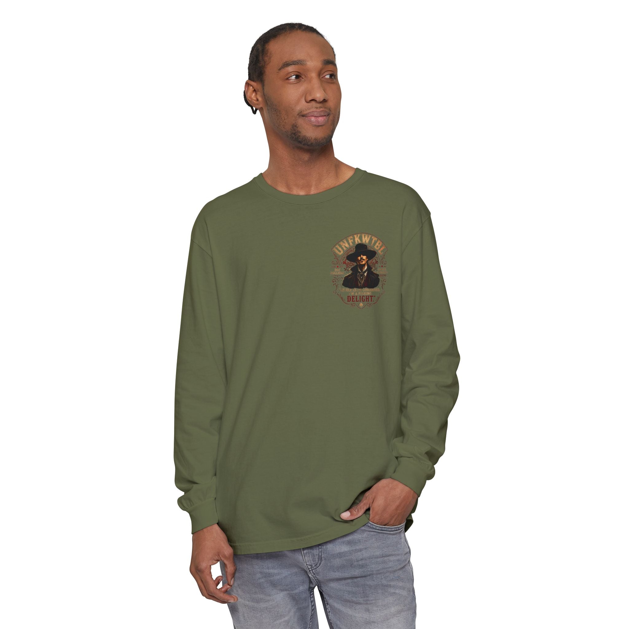Unfkwtbl Vintage Western Long Sleeve T‑Shirt — Gunslinger Graphic