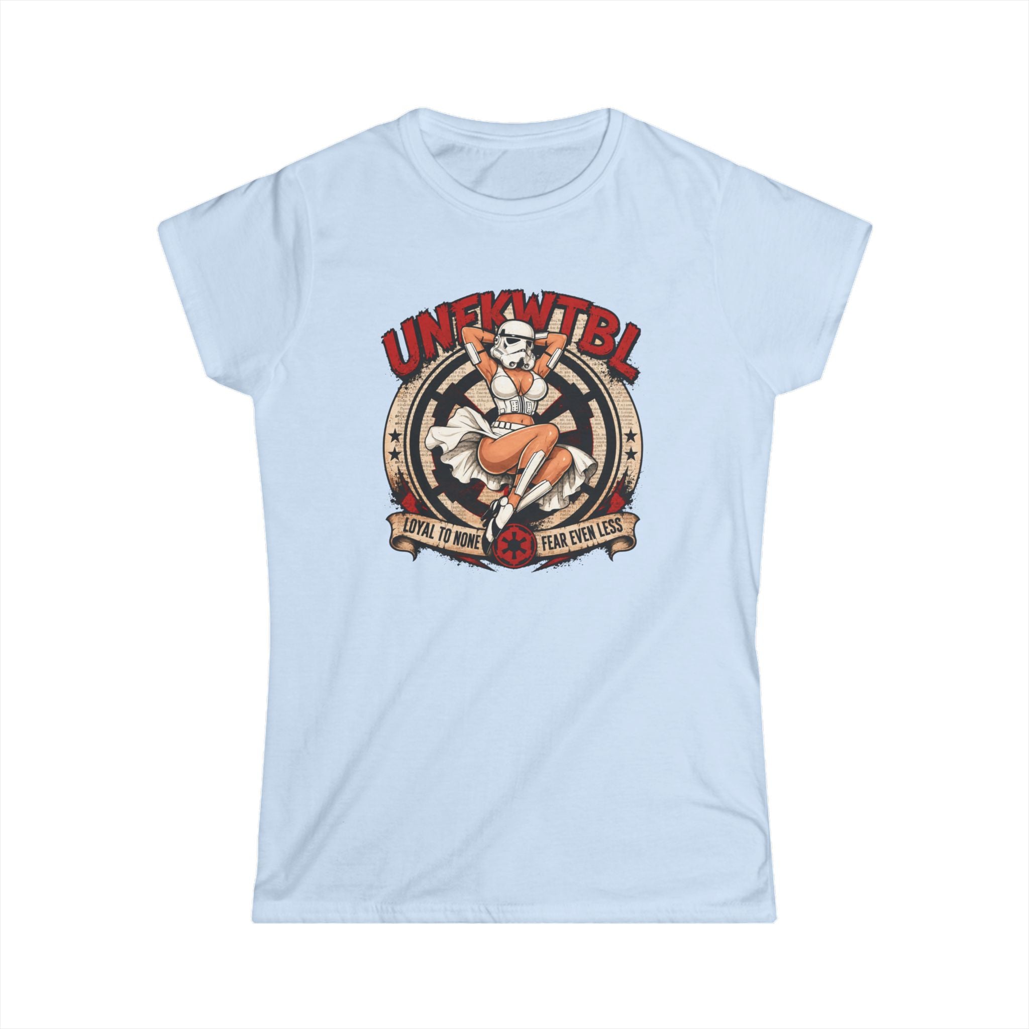 Women's Tee — "From a Galaxy Far Away" Retro Pinup Sci‑Fi Graphic Tee