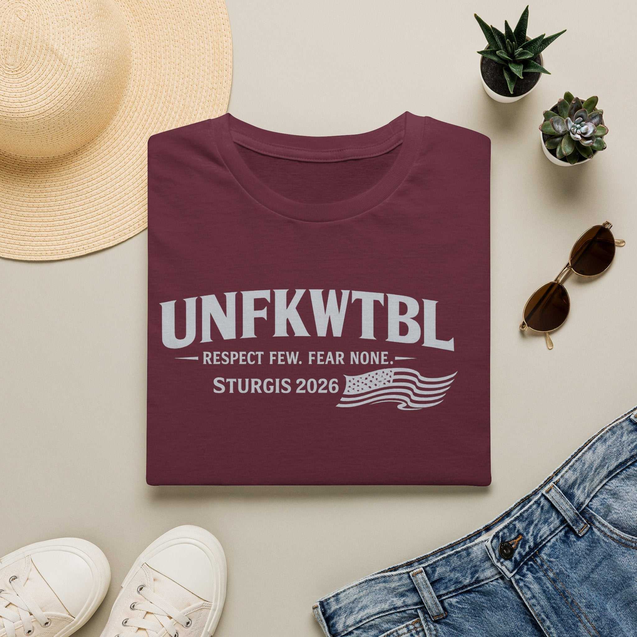 UNFKWTBL Sturgis 2026 T-Shirt — "Respect Few. Fear None." Biker Tee