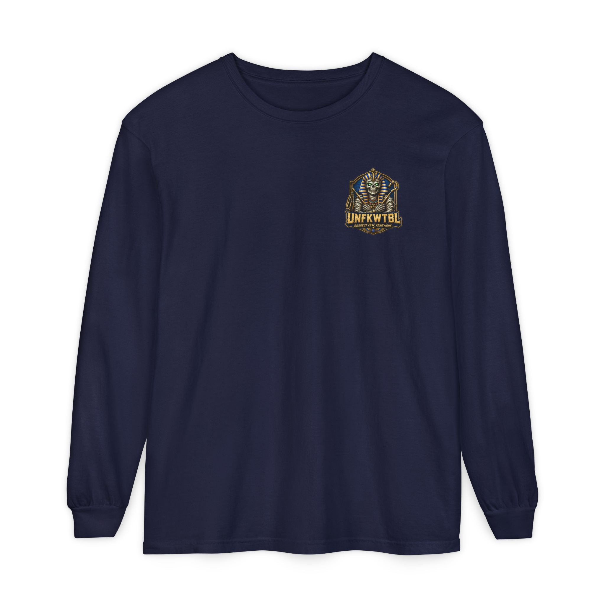 Unfkwtbl Pharaoh Long Sleeve Tee — Vintage Egyptian Mummy Graphic