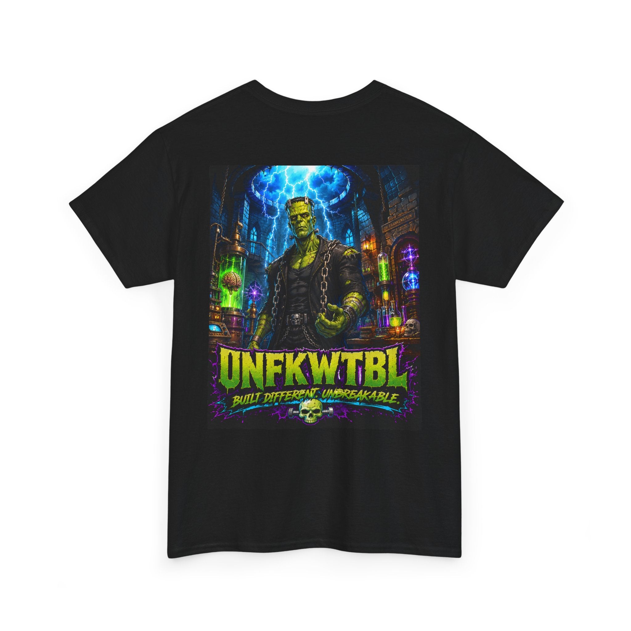 Frankenstein Lab Graphic Tee — "UNFKWTBL" Horror Sci‑Fi T-Shirt