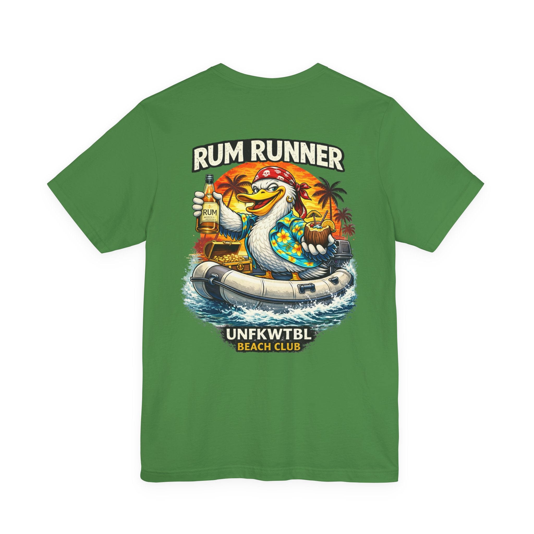Rum Runner Beach Club T-Shirt - Tropical Duck Boat Graphic Tee