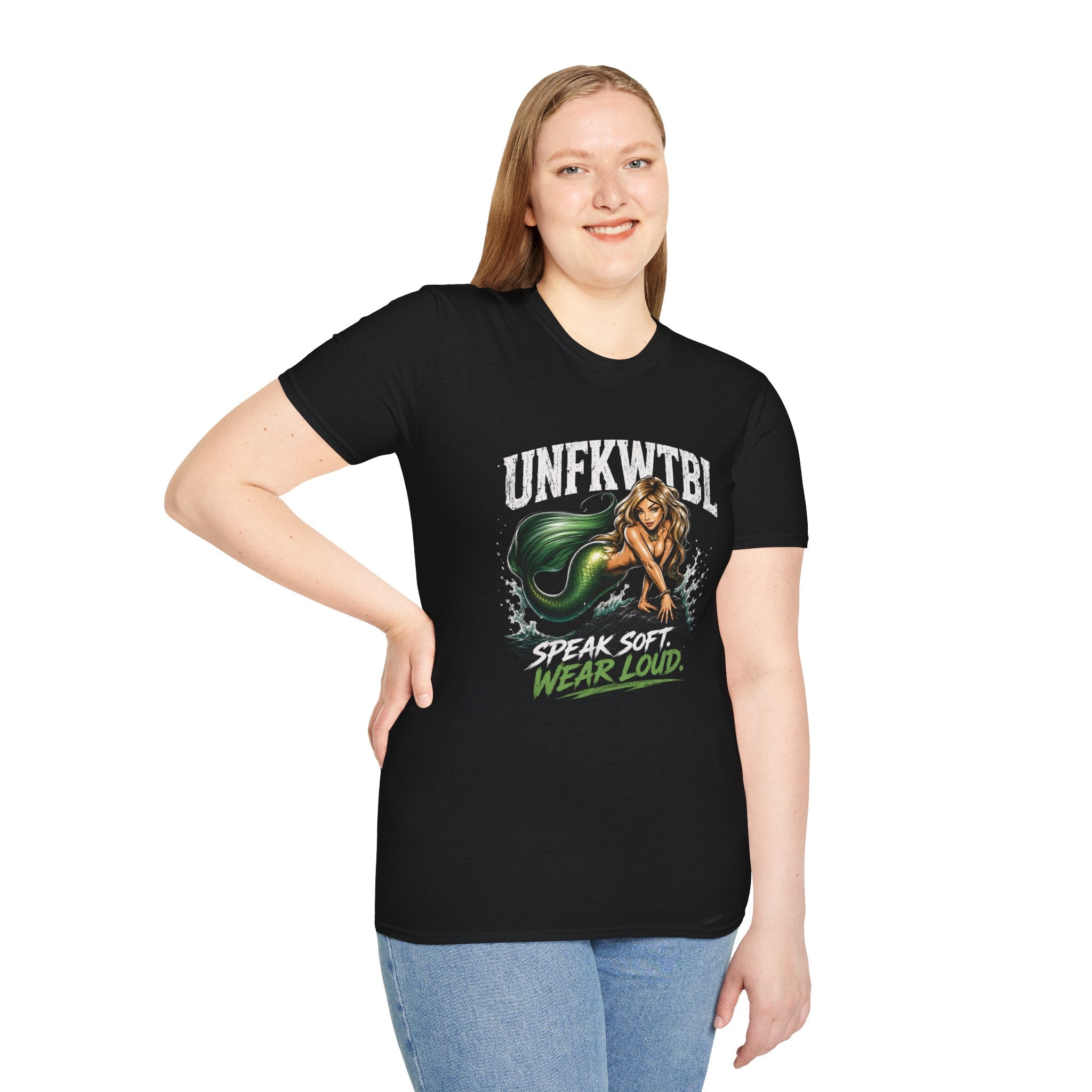 Mermaid Graphic Tee — "UNFKWTBL" Speak Soft, Wear Loud T-Shirt