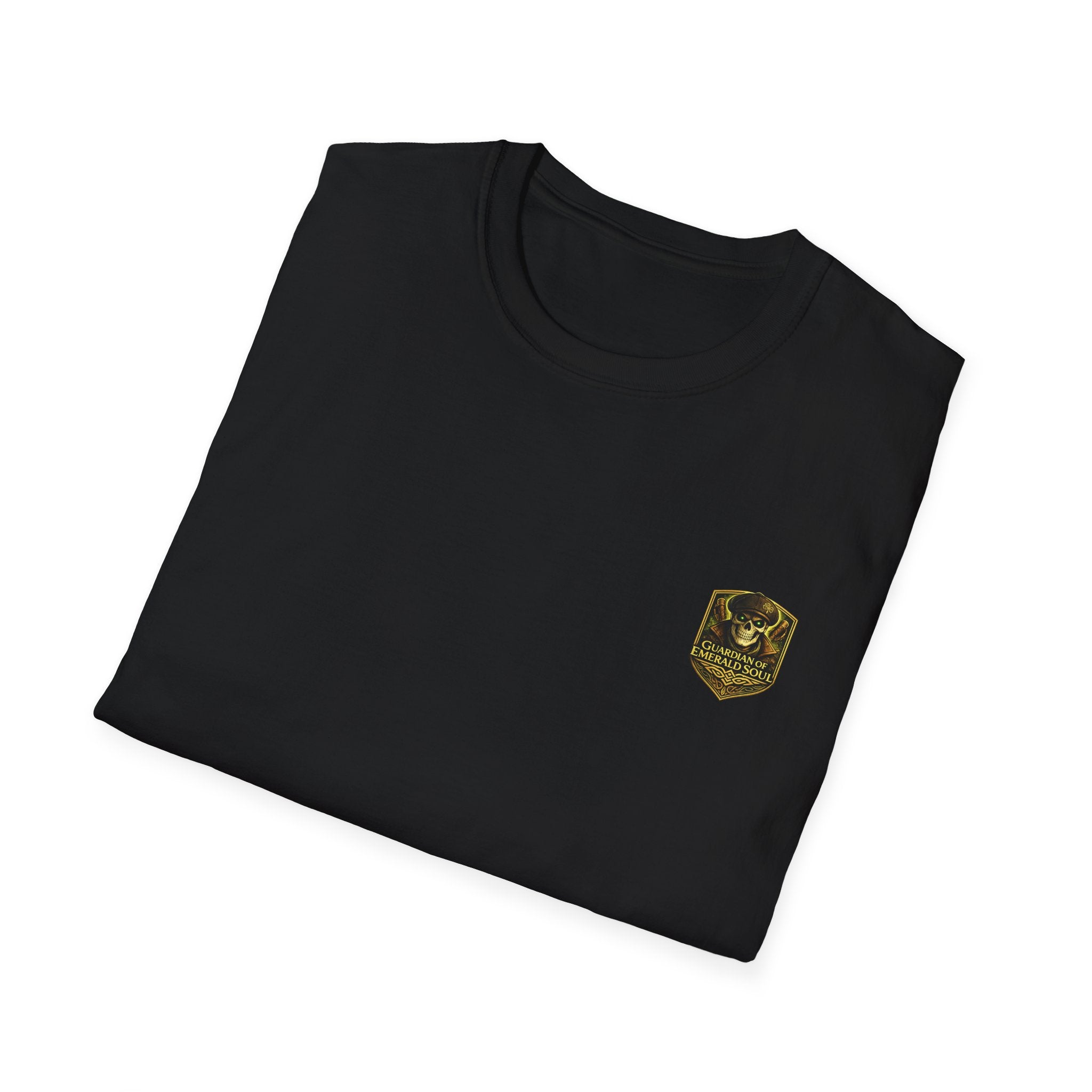 Guardian of the Emerald Soul T-Shirt — Fantasy Skeleton Adventurer Graphic Tee