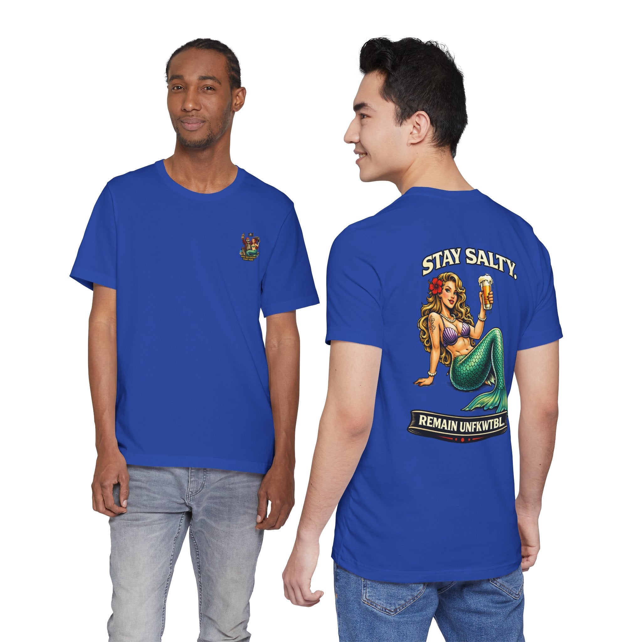 Stay Salty Mermaid T-Shirt — 'Remain UNFKWTBL' Vintage Beach Tee