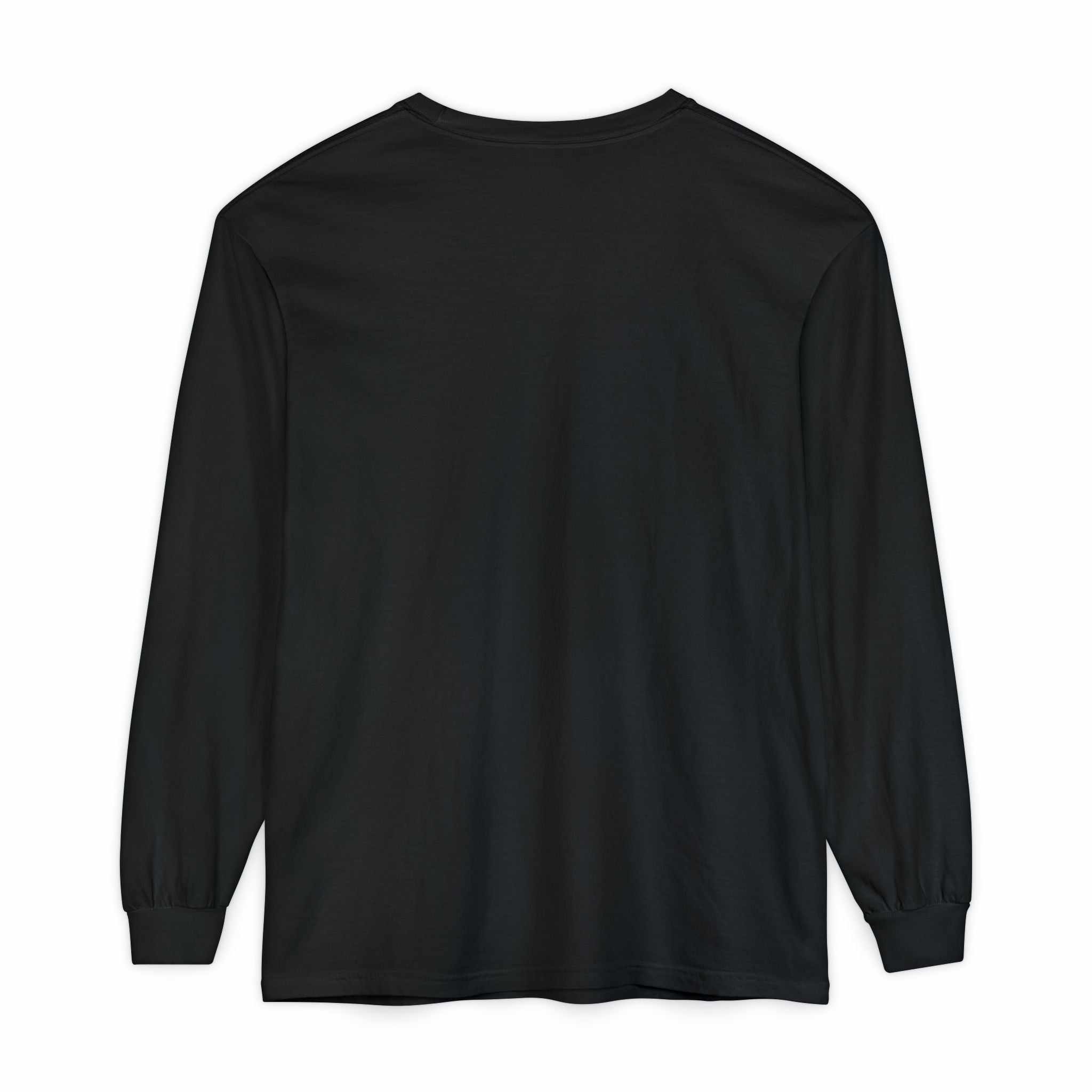 Long sleeve t-shirt with "Out of Office Forever" skull and beer graphic on soft garment-dyed cotton