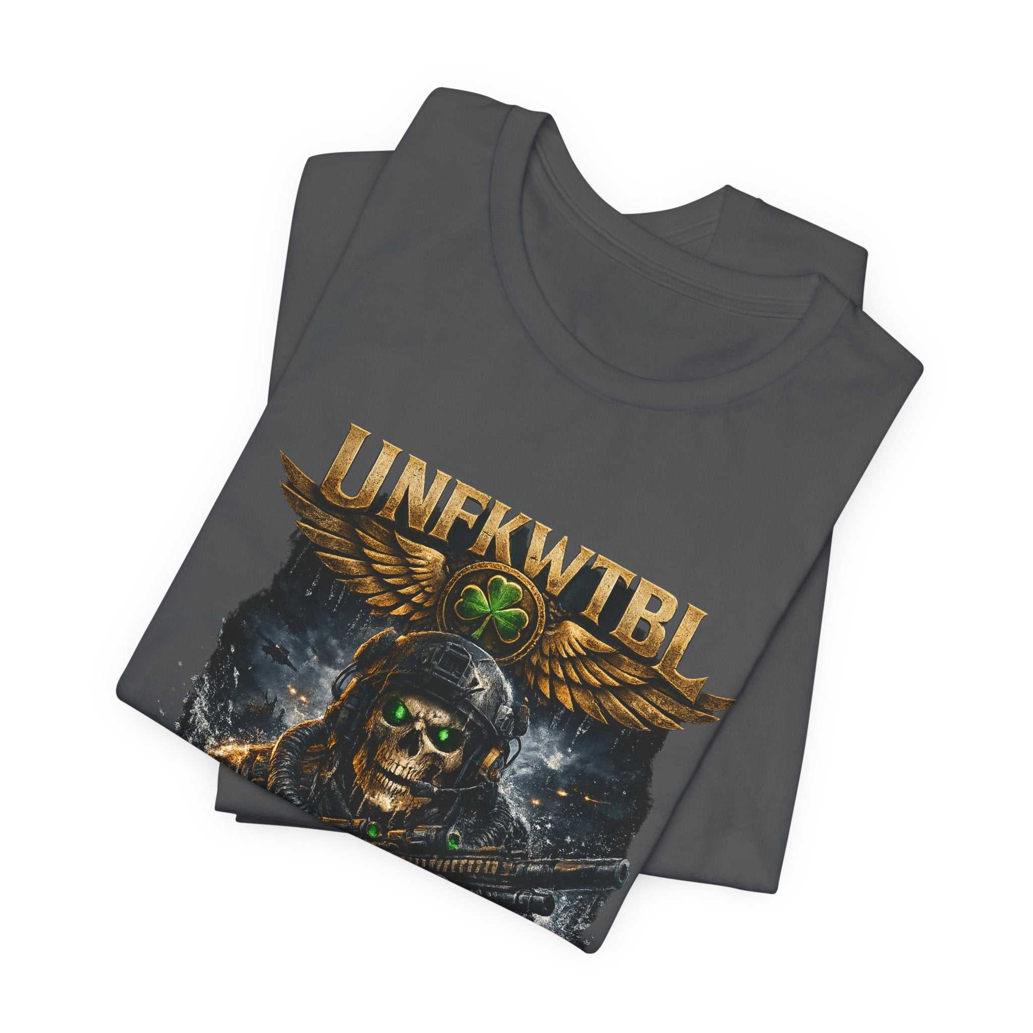 Unkillable Soldier Skull Tee — "Unfkwtbl" Military Skull Graphic T-Shirt