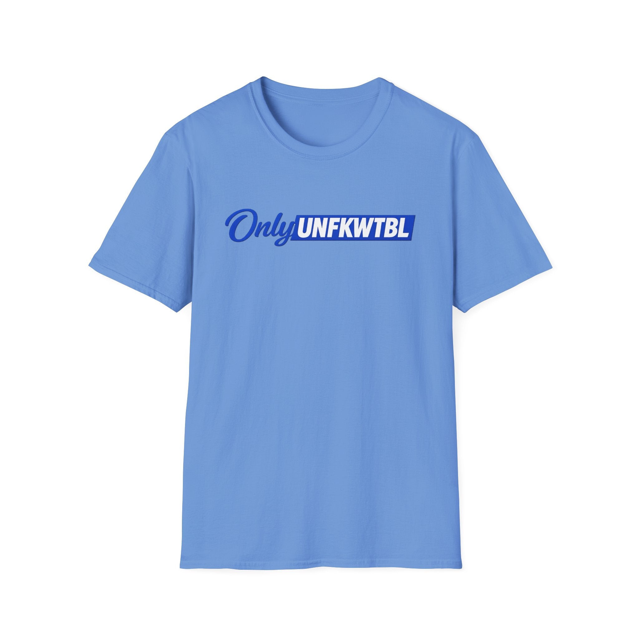 T-Shirt — "Only UNFKWTBL" Blue Script Logo Tee