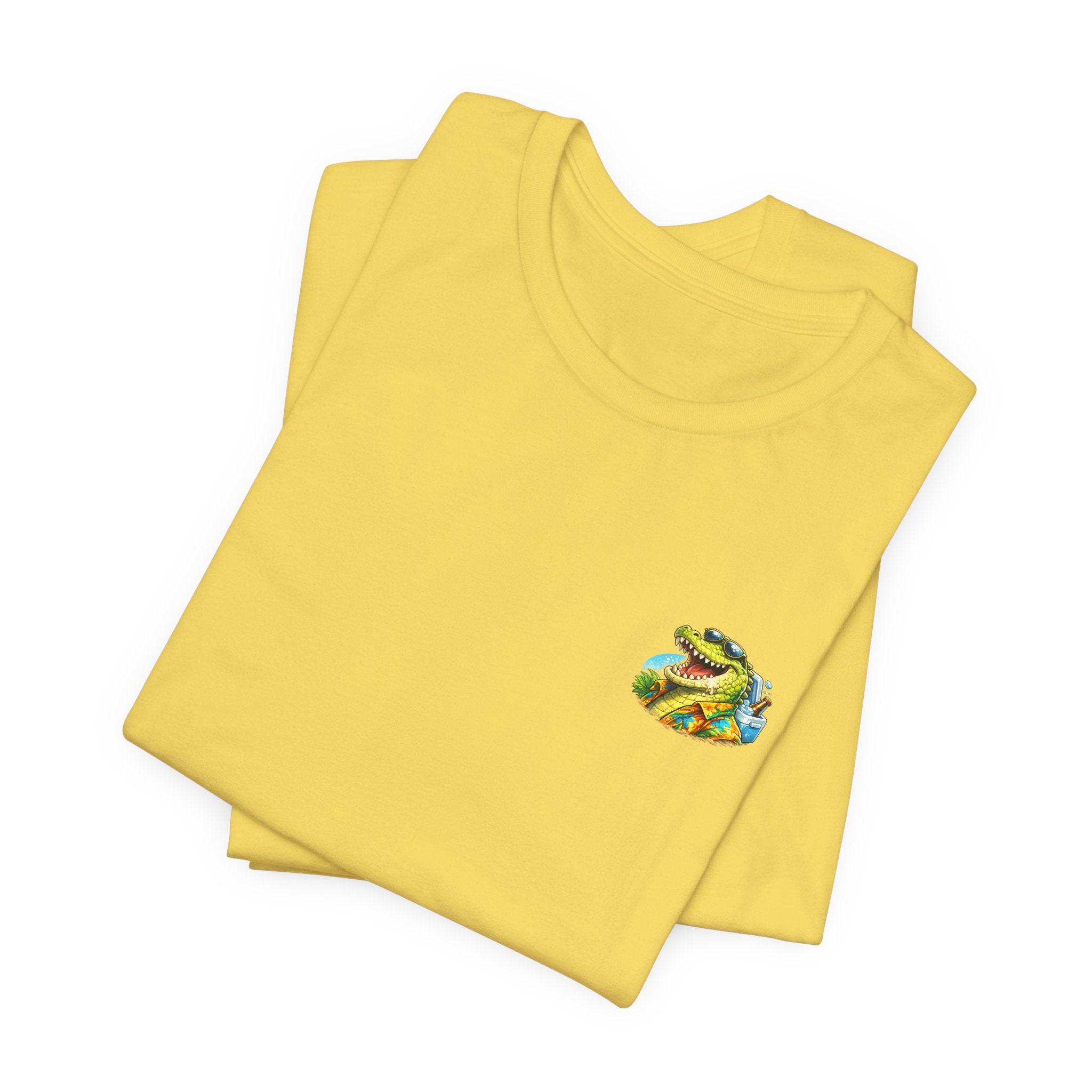 Sand Happens T-Shirt — Playful Alligator Beach Tee