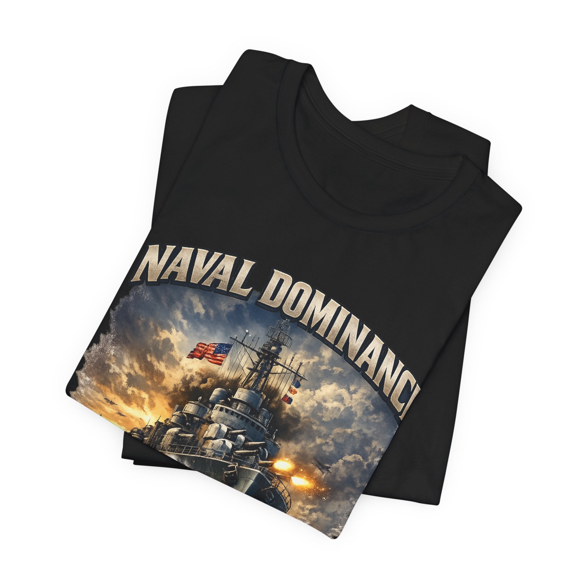 Naval Dominance Battleship Tee — 'UNFKWTBL' Military Navy Shirt