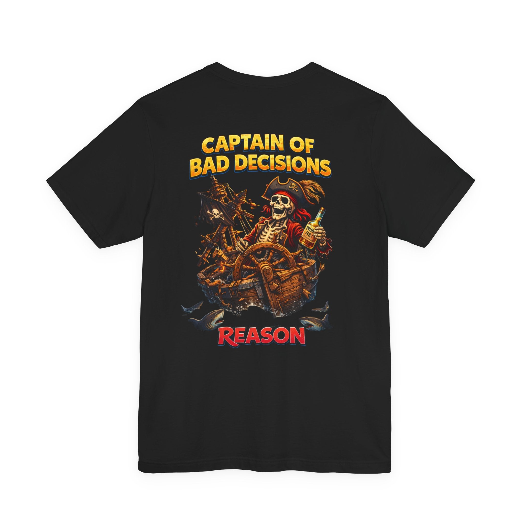 Captain of Bad Decisions Tee — Pirate Skeleton Graphic T-Shirt
