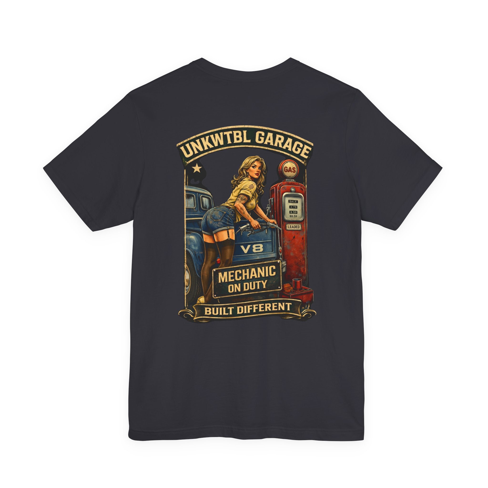 Mechanic On Duty Tee — Vintage Pinup Garage Shirt