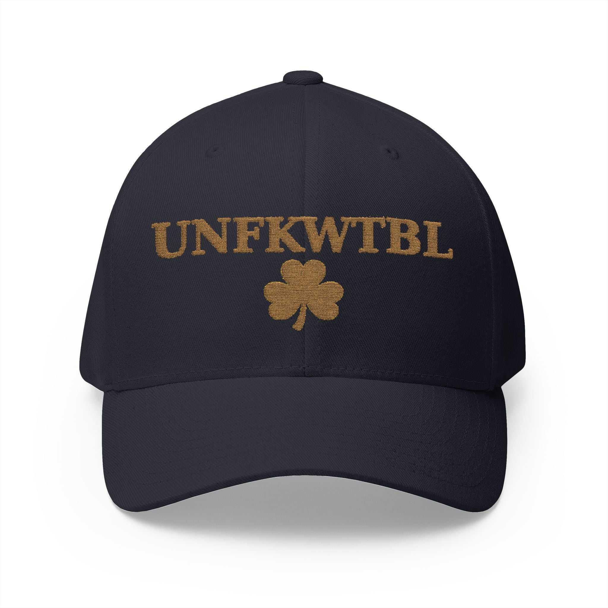 UNFKWTBL Embroidered Cap — Gold Shamrock Lucky Baseball Hat