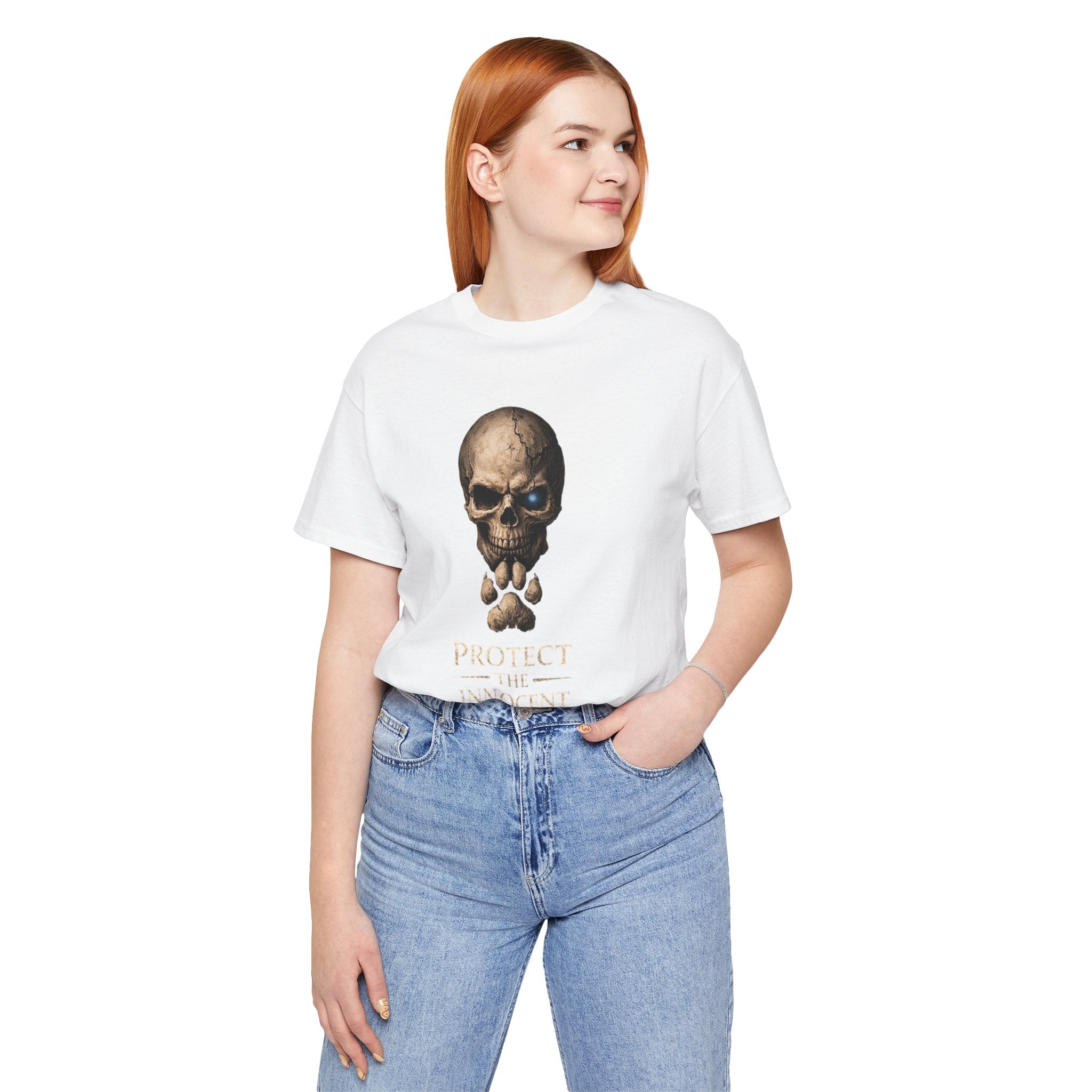 Protect the Innocent Skull Tee — "Harm Them... Answer For It." Statement T-Shirt