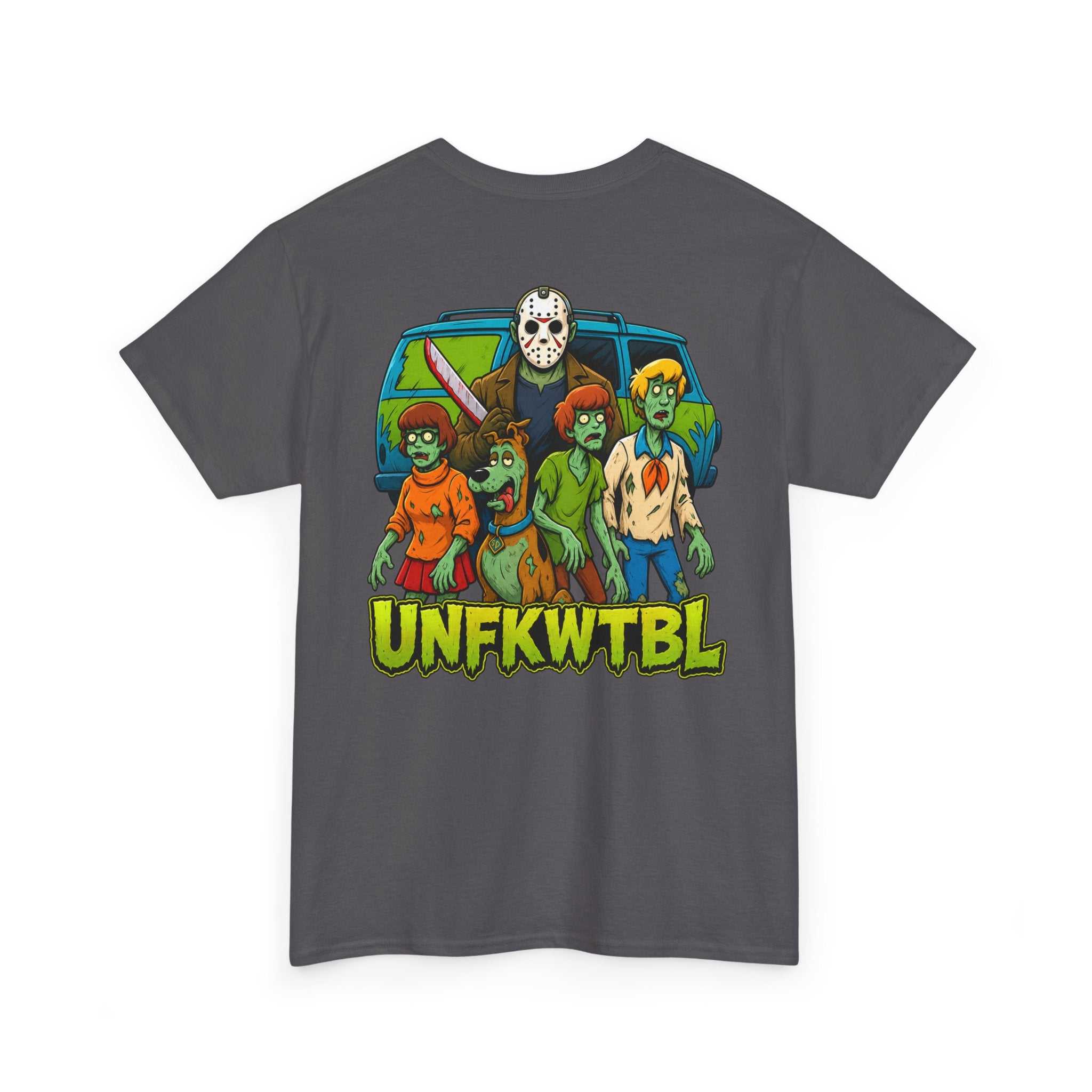 T-Shirt with Jason Voorhees Hanging with Mystery Crew Design