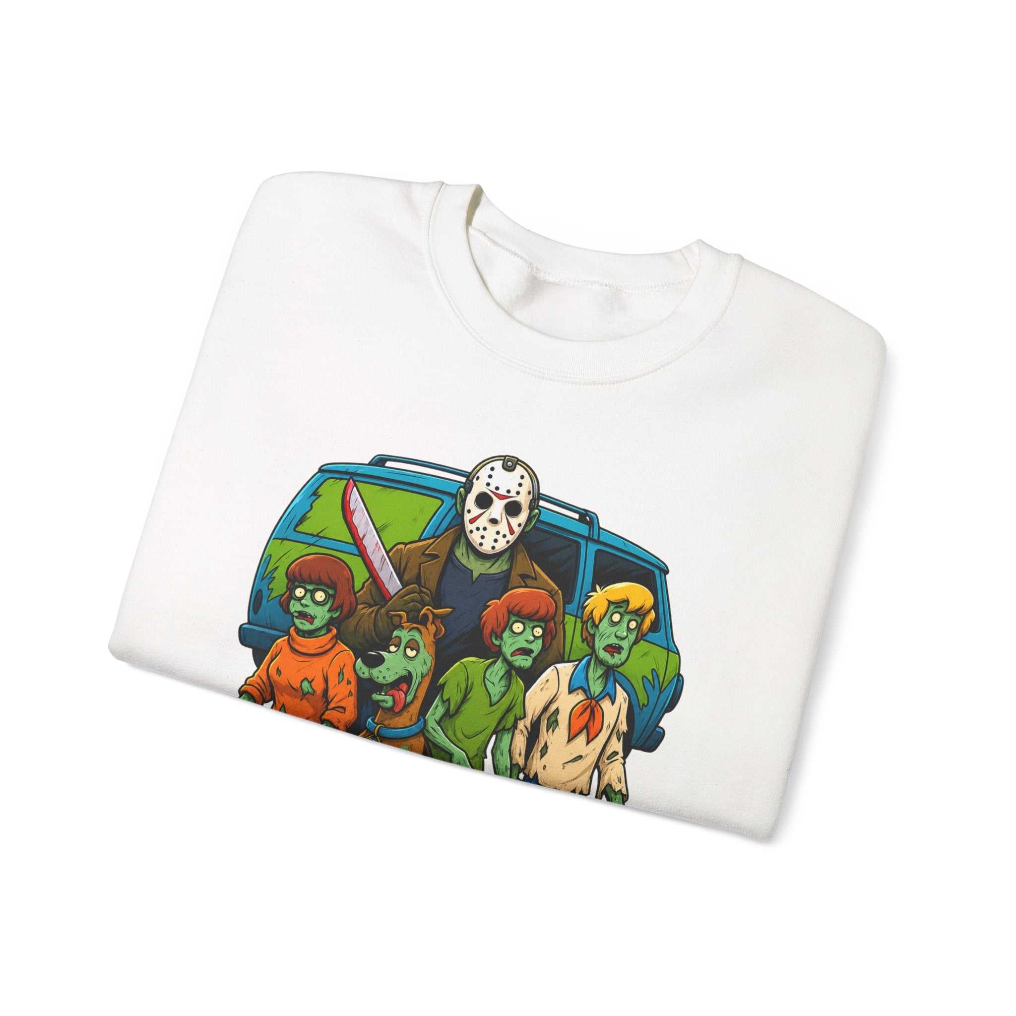 Horror Squad Crewneck Sweatshirt — Cartoon Zombie Kids & Jason Design (UNFKWTBL)