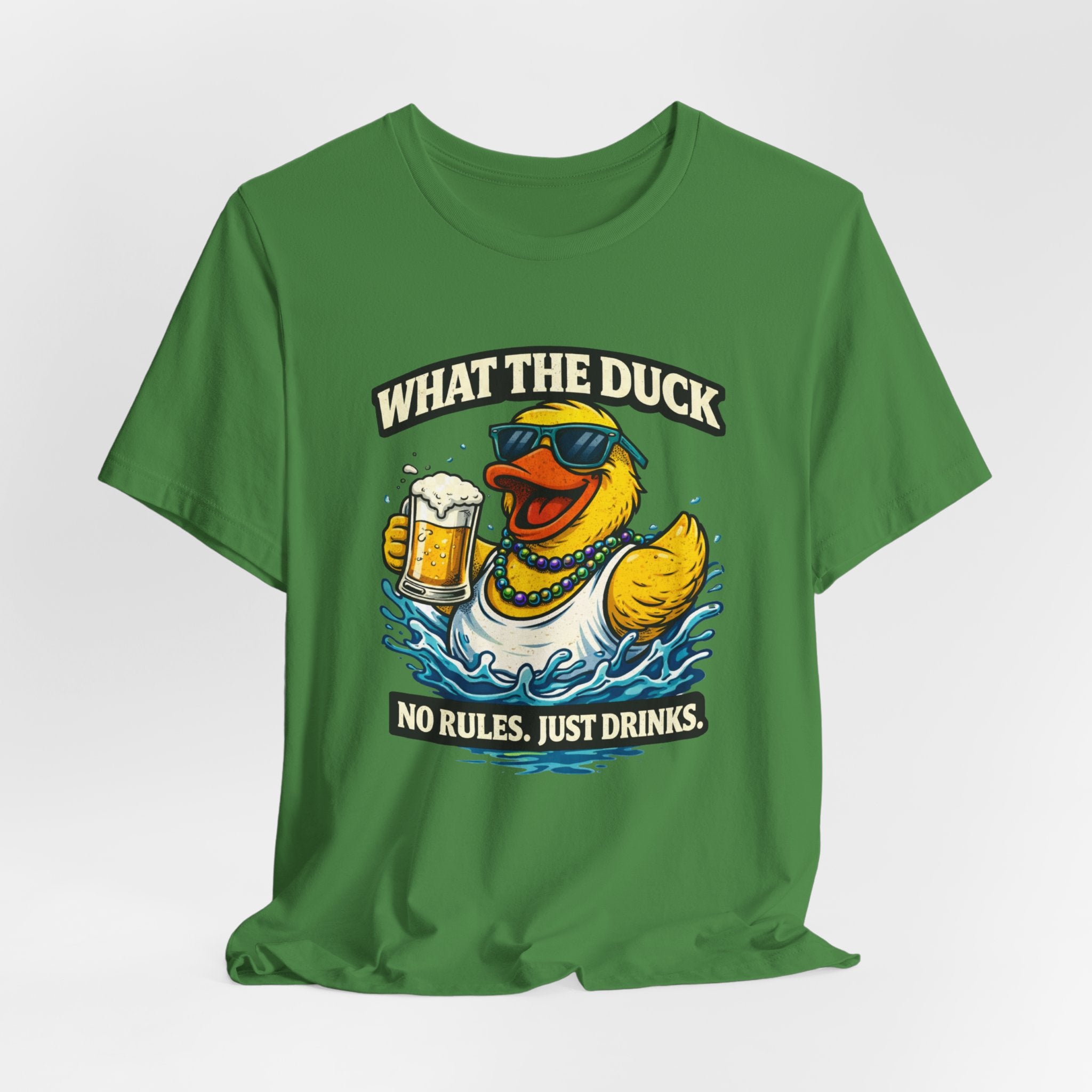 What The Duck Tee — 'No Rules, Just Drinks' Funny Beer Duck T-Shirt