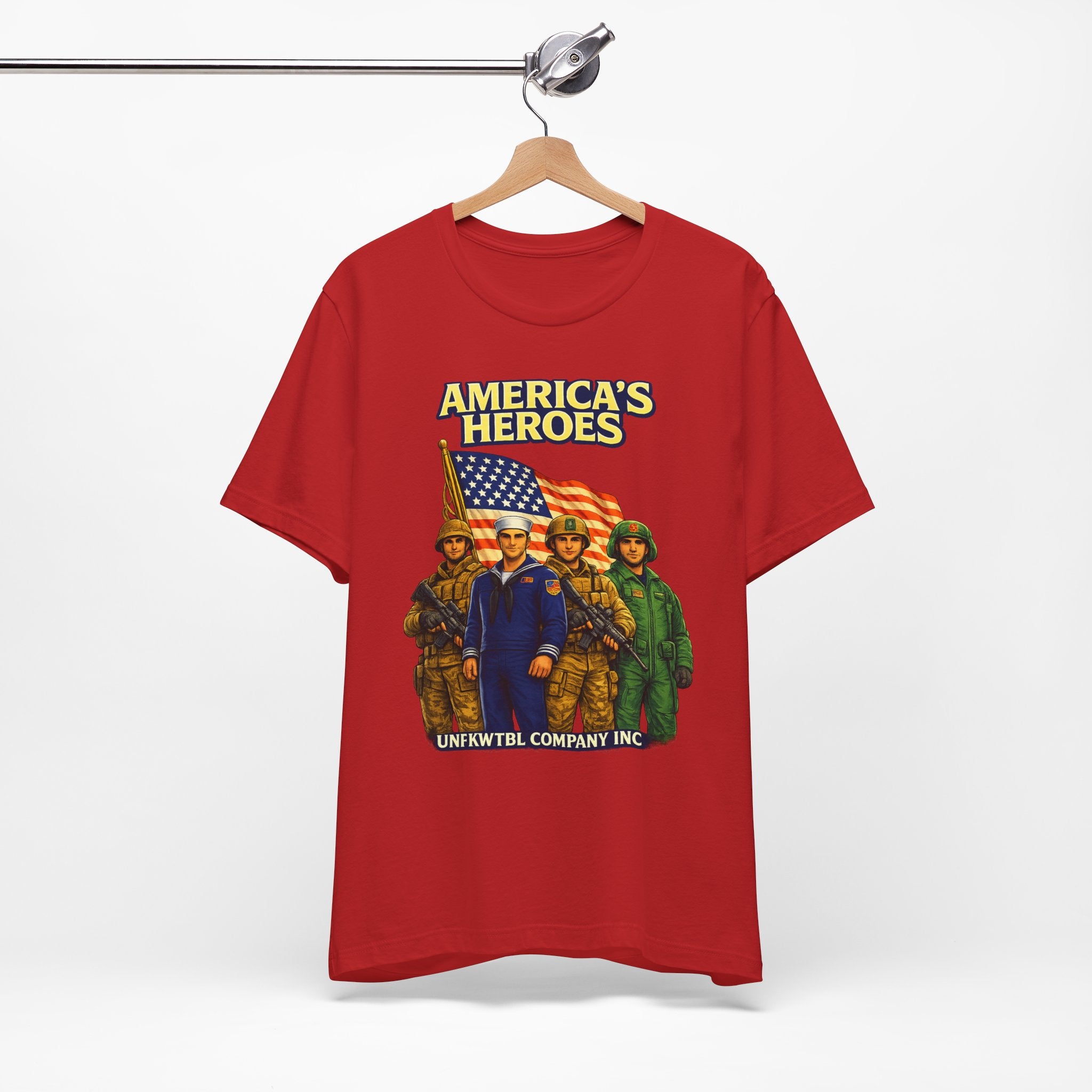 America's Heroes T-Shirt — Patriotic Military Vintage Graphic Tee