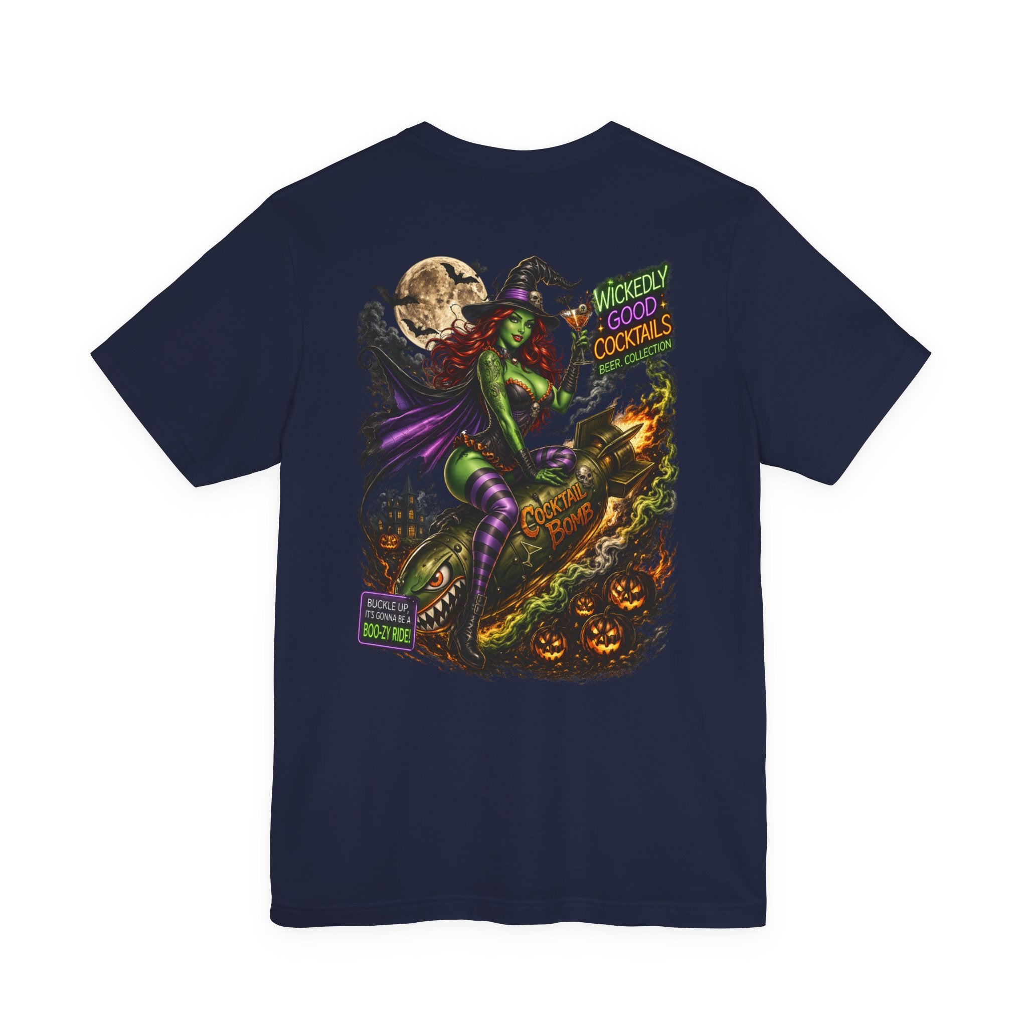 Wickedly Good Cocktails Witch T‑Shirt — Halloween Pinup Witch Tee