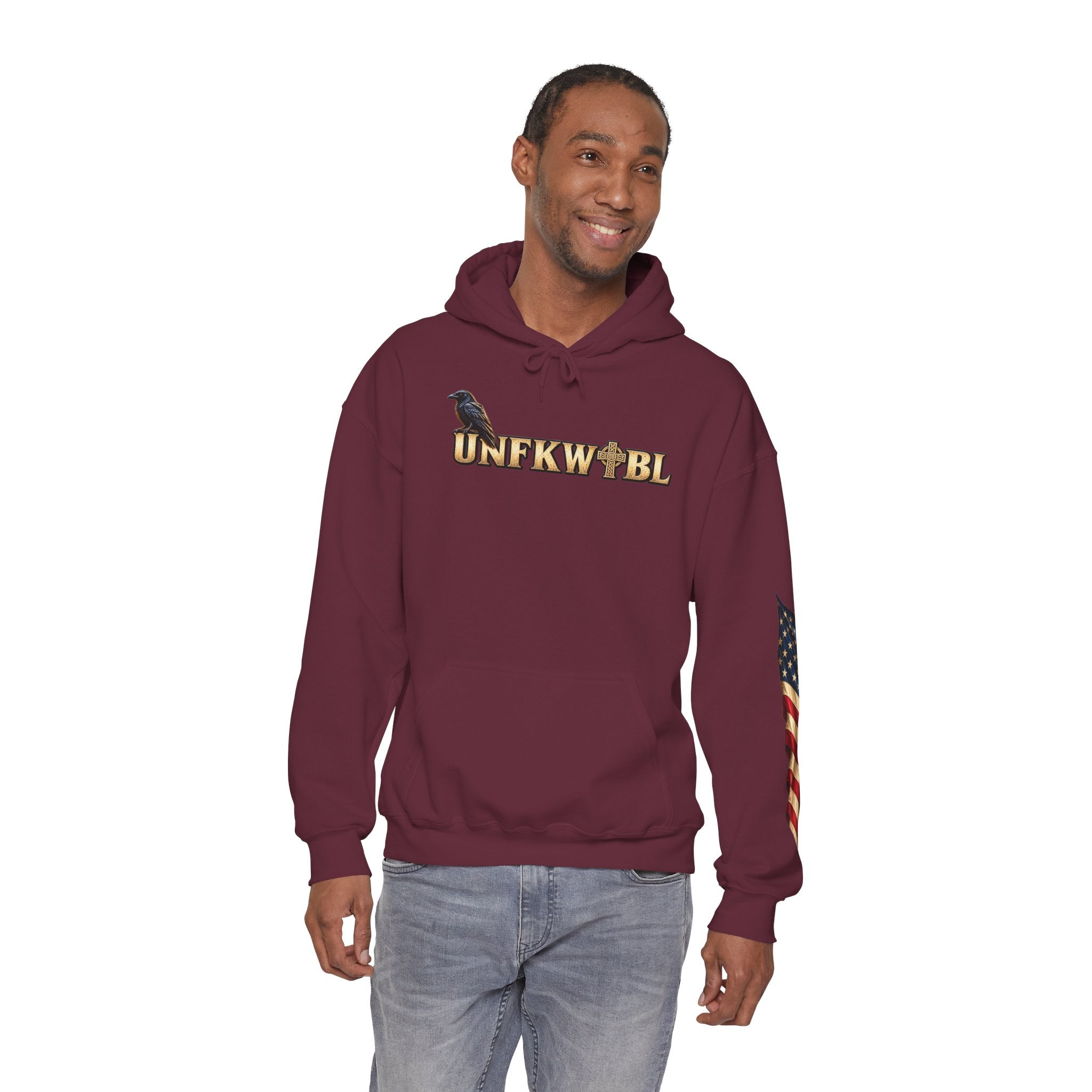 UNFKWTBL The Watcher Raven & Celtic Cross Hoodie