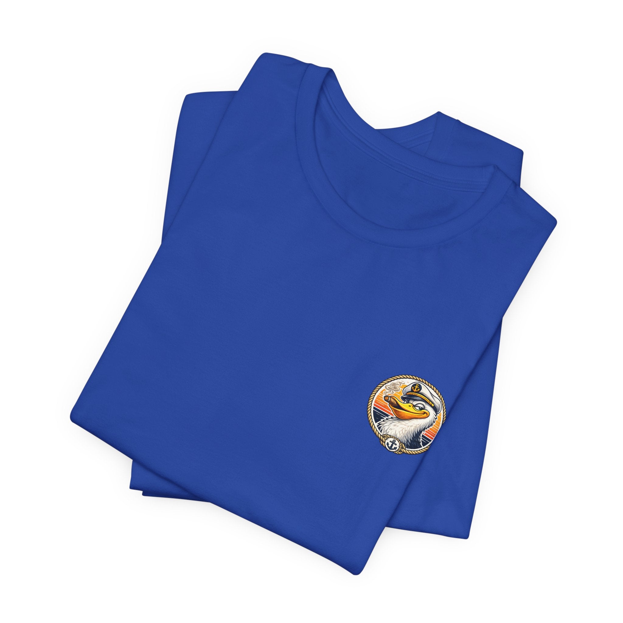 Duck Captain Graphic Tee — Sailor Duck Drinking Rum Retro Beach Shirt