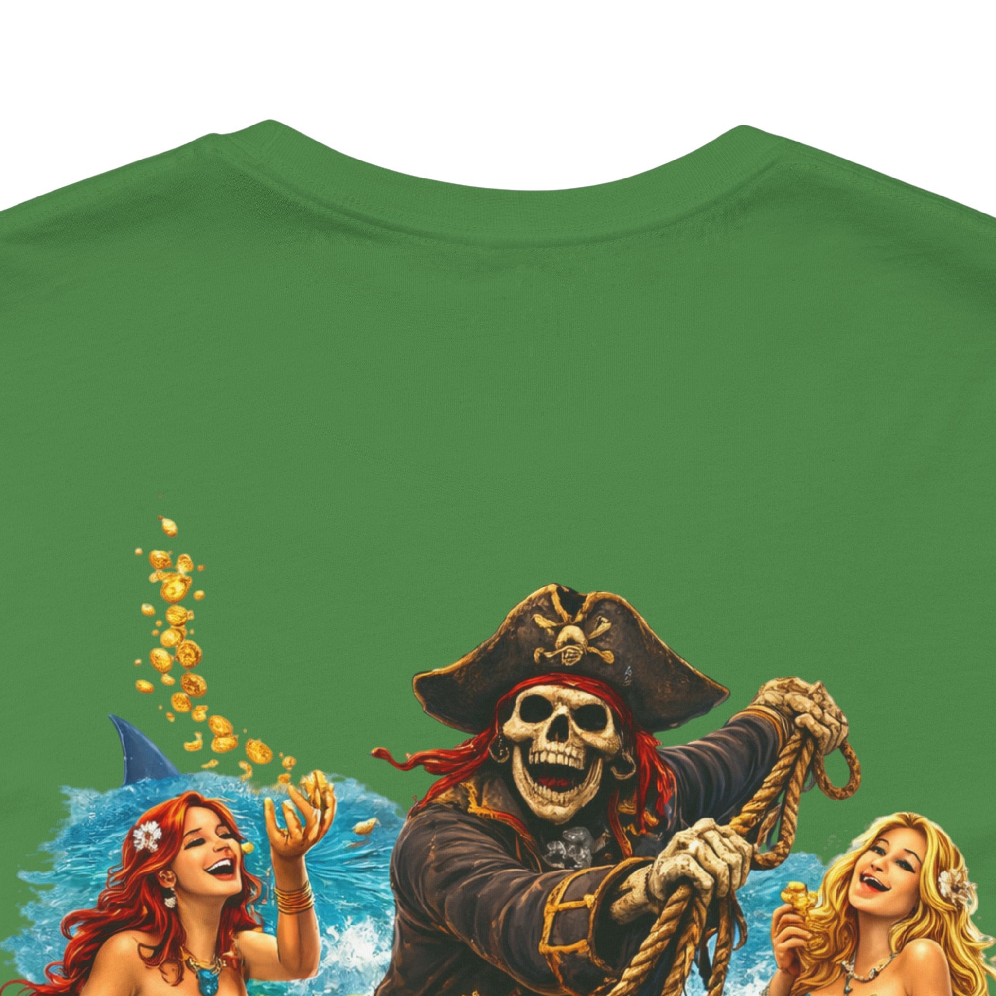 Gold First Pirate Tee — 'Gold First, Questions Later' Treasure Skull T-Shirt