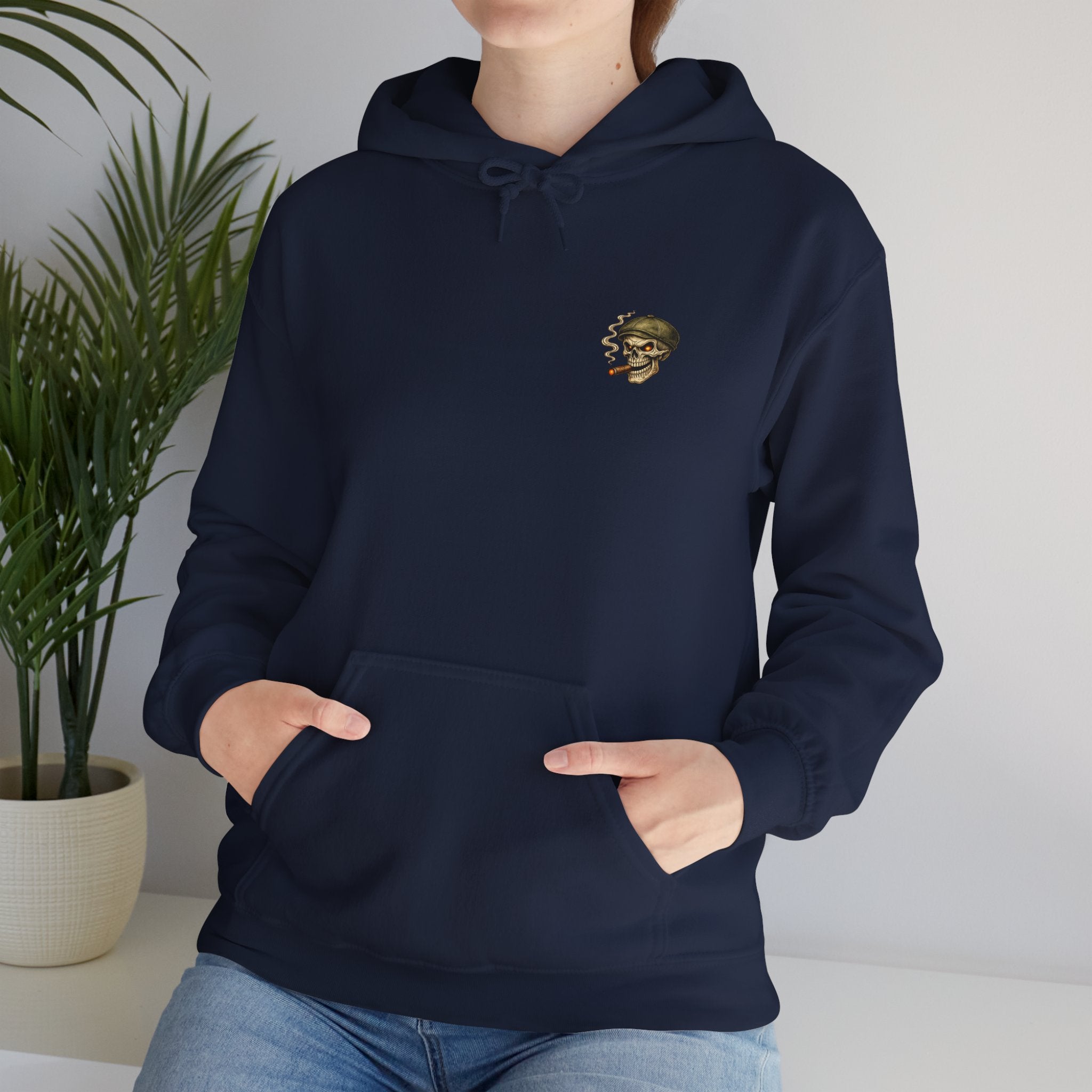 Still Standing Skull Hoodie — Vintage Military Skeleton Smoking Cigar Sweatshirt
