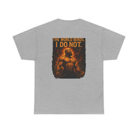 Unisex Heavy Cotton Tee with bold skull graphic, edgy comfortable statement shirt for casual wear and gifting