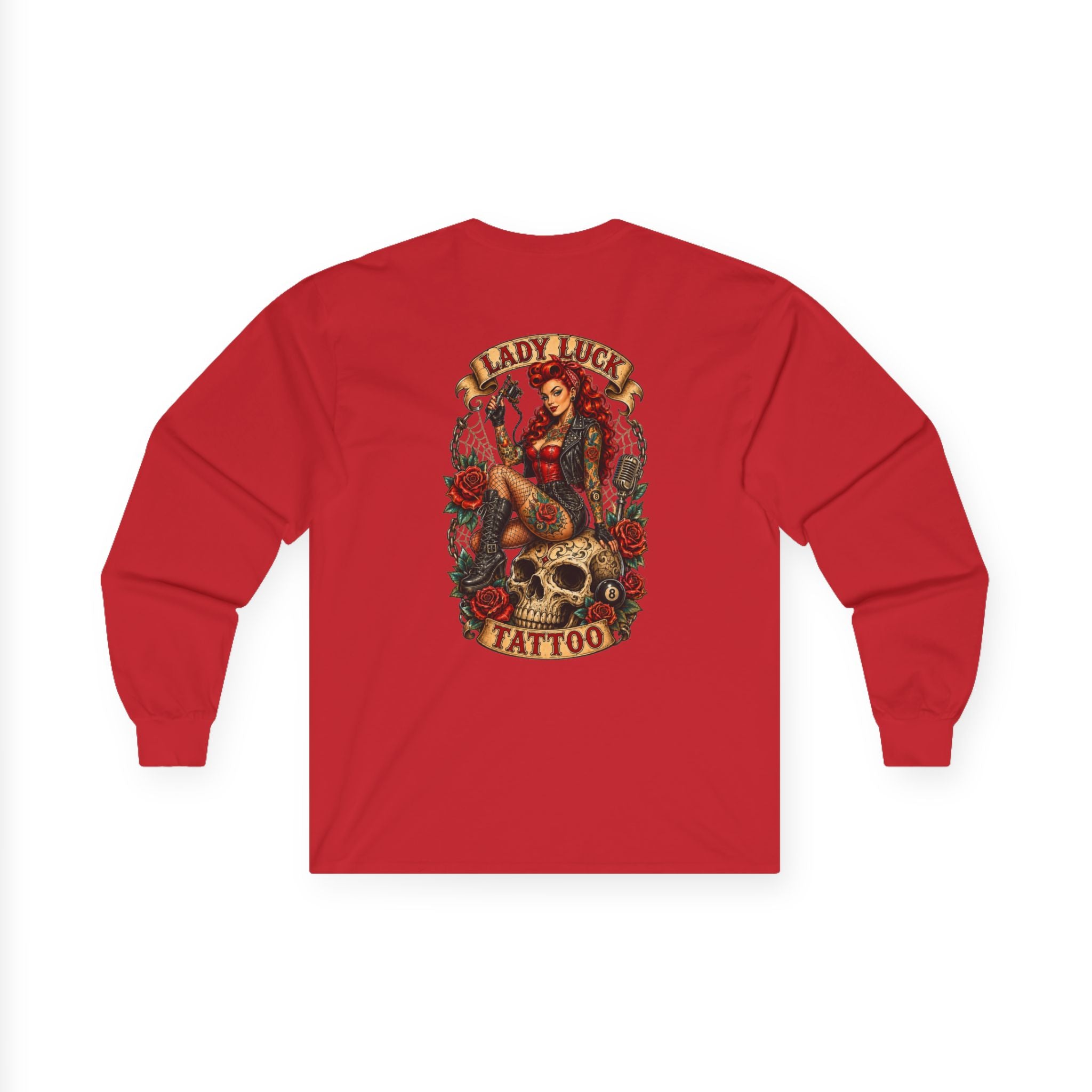 Lady Luck Tattoo Skull Queen Long-Sleeve Tee