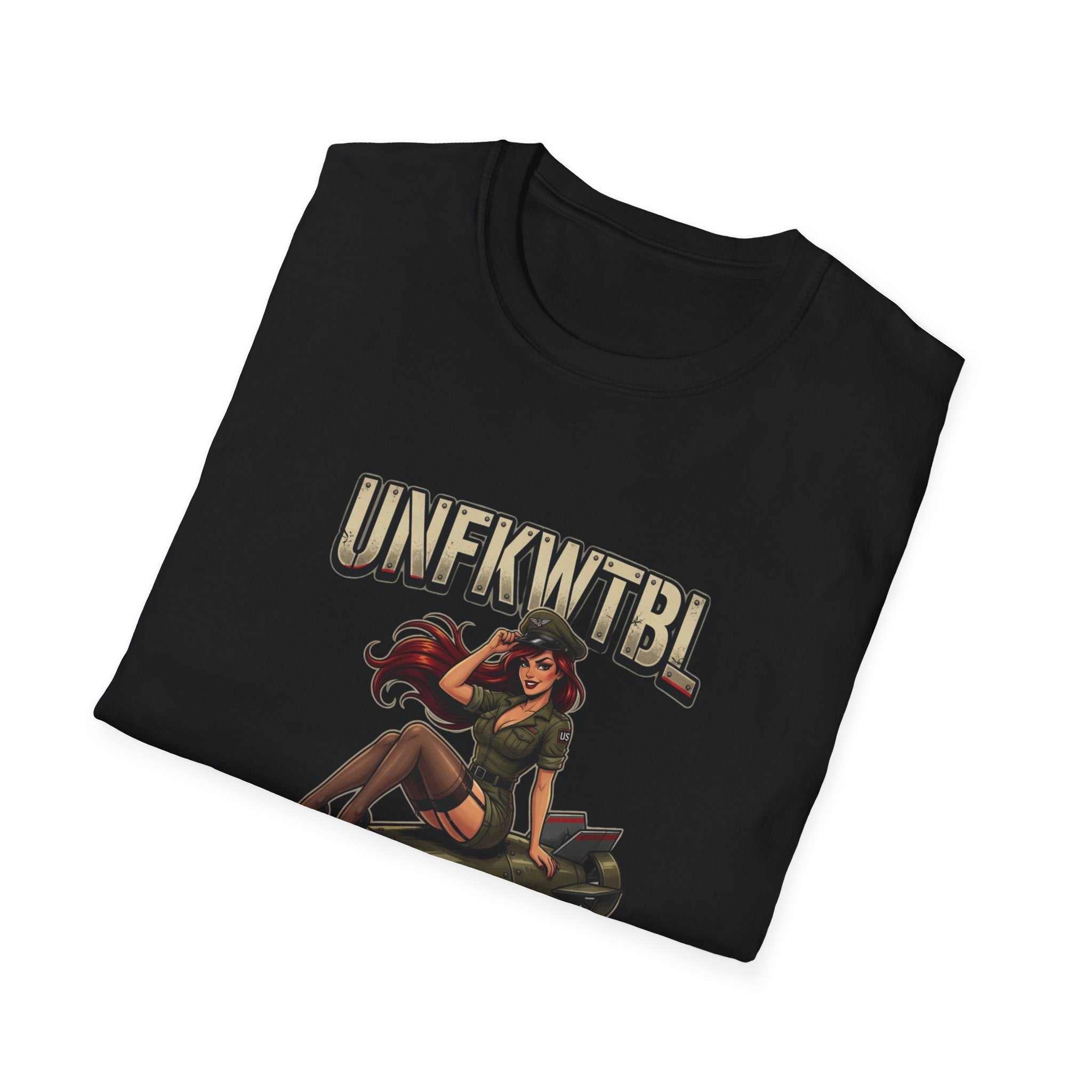 Vintage Pinup Bomber T-Shirt — UNFKWTBL Retro Military Graphic