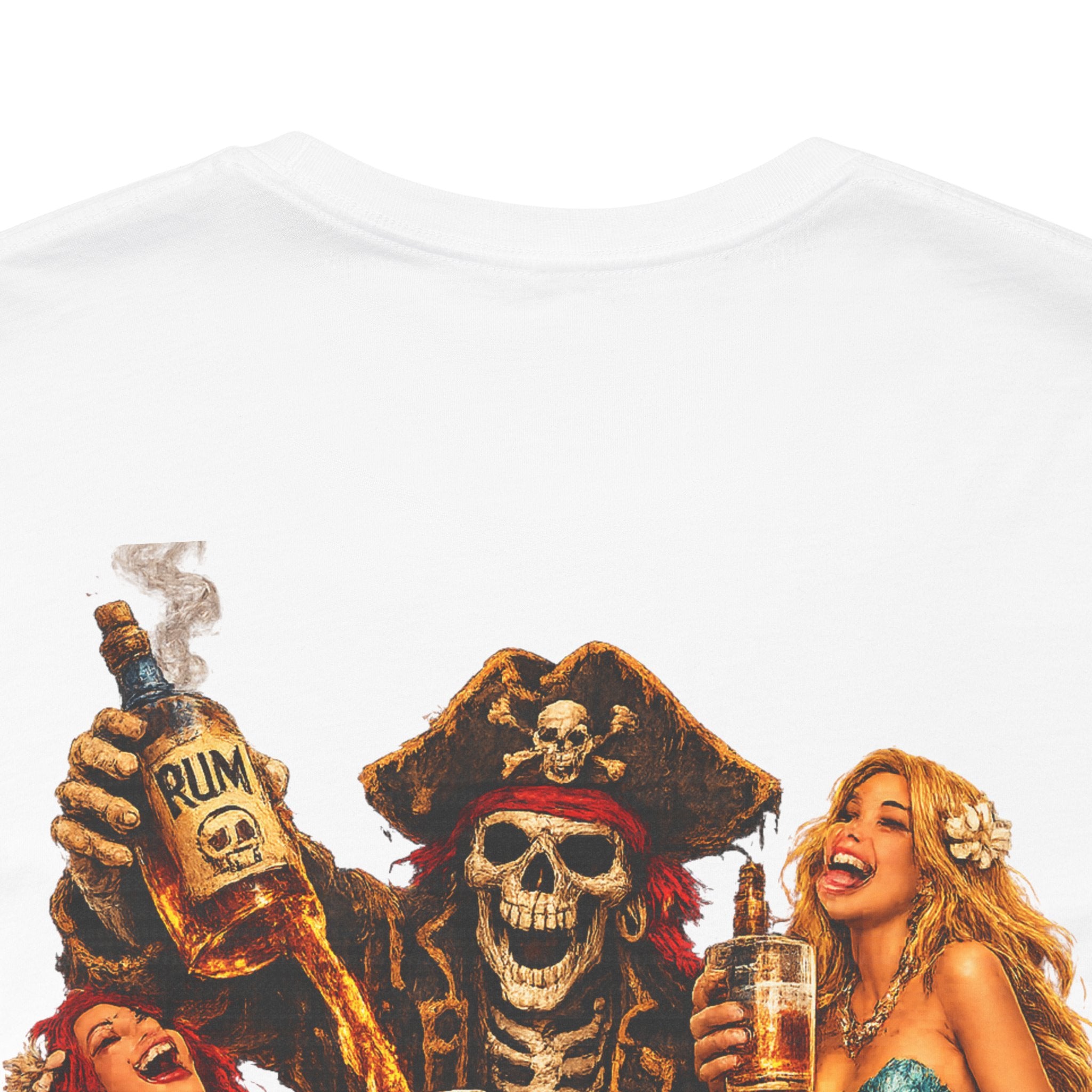 Pirate Skull Treasure Chest Tee — Skeleton Buccaneer Drinking Design