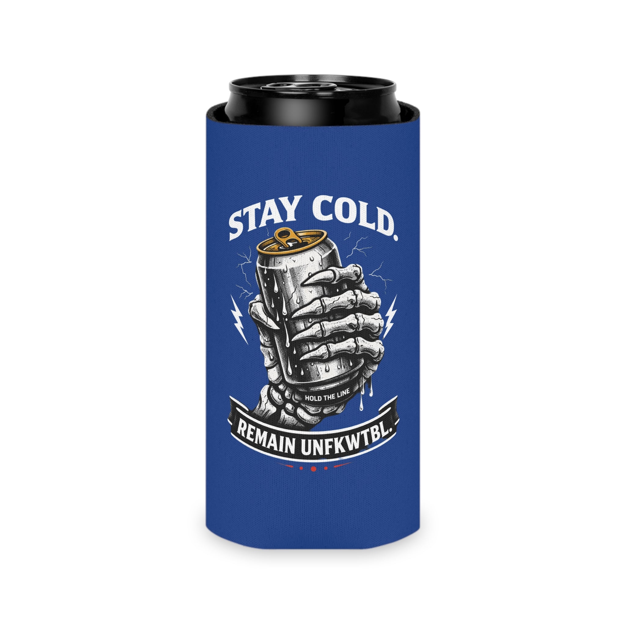 Can Cooler — "Stay Cold. Remain Unfkwtbl." Skull Muscle Car Design