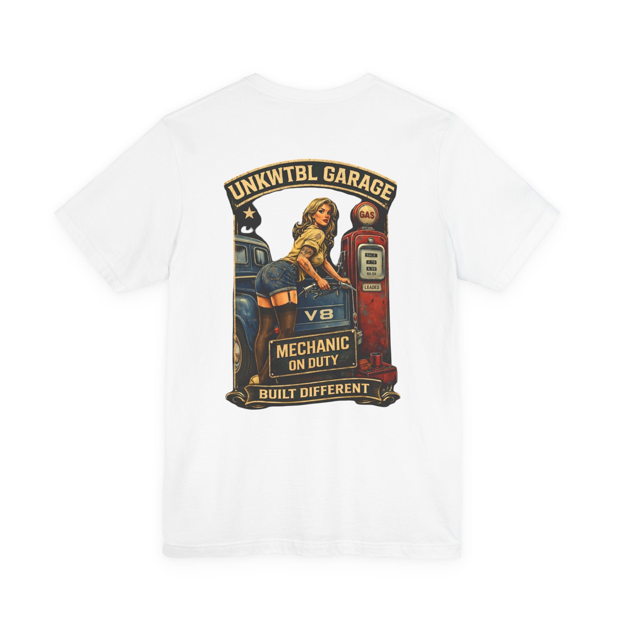Mechanic On Duty Tee — Vintage Pinup Garage Shirt