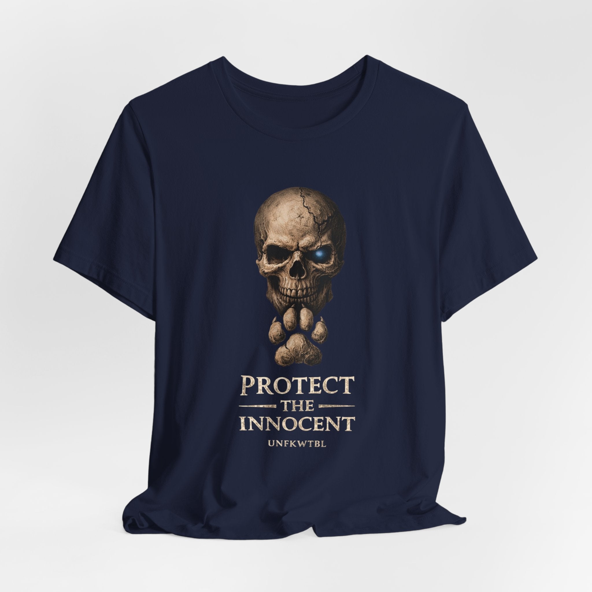 Protect the Innocent Skull Tee — "Harm Them... Answer For It." Statement T-Shirt