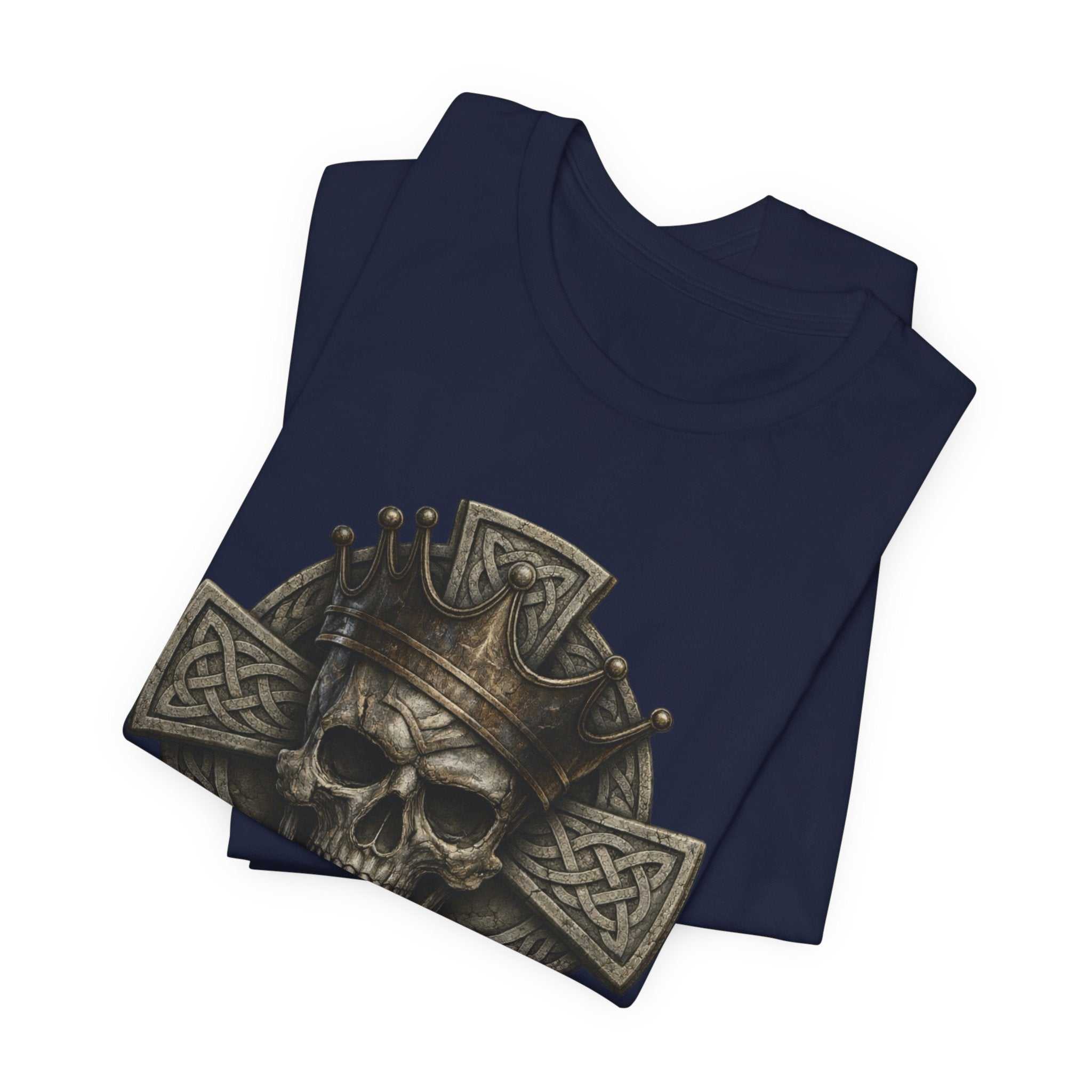 Skull & Celtic Cross Tee — 'UNFKWTBL' Gothic Biker Shirt