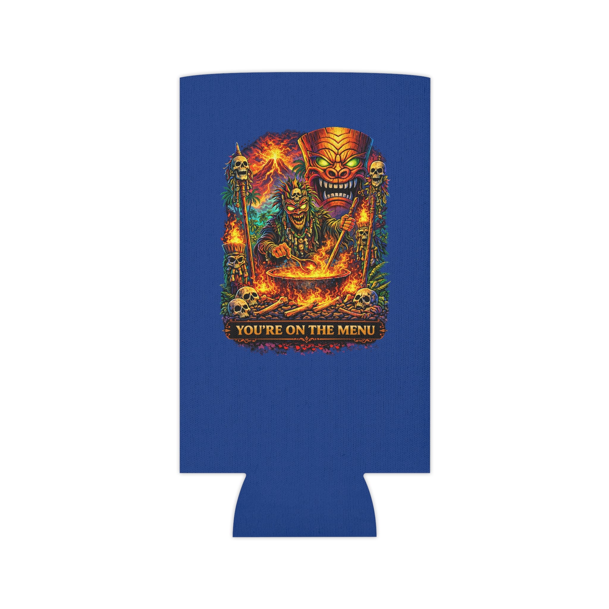 Can Cooler - "Stay Cold" Skull Hand Beer Koozie (You’re On The Menu)