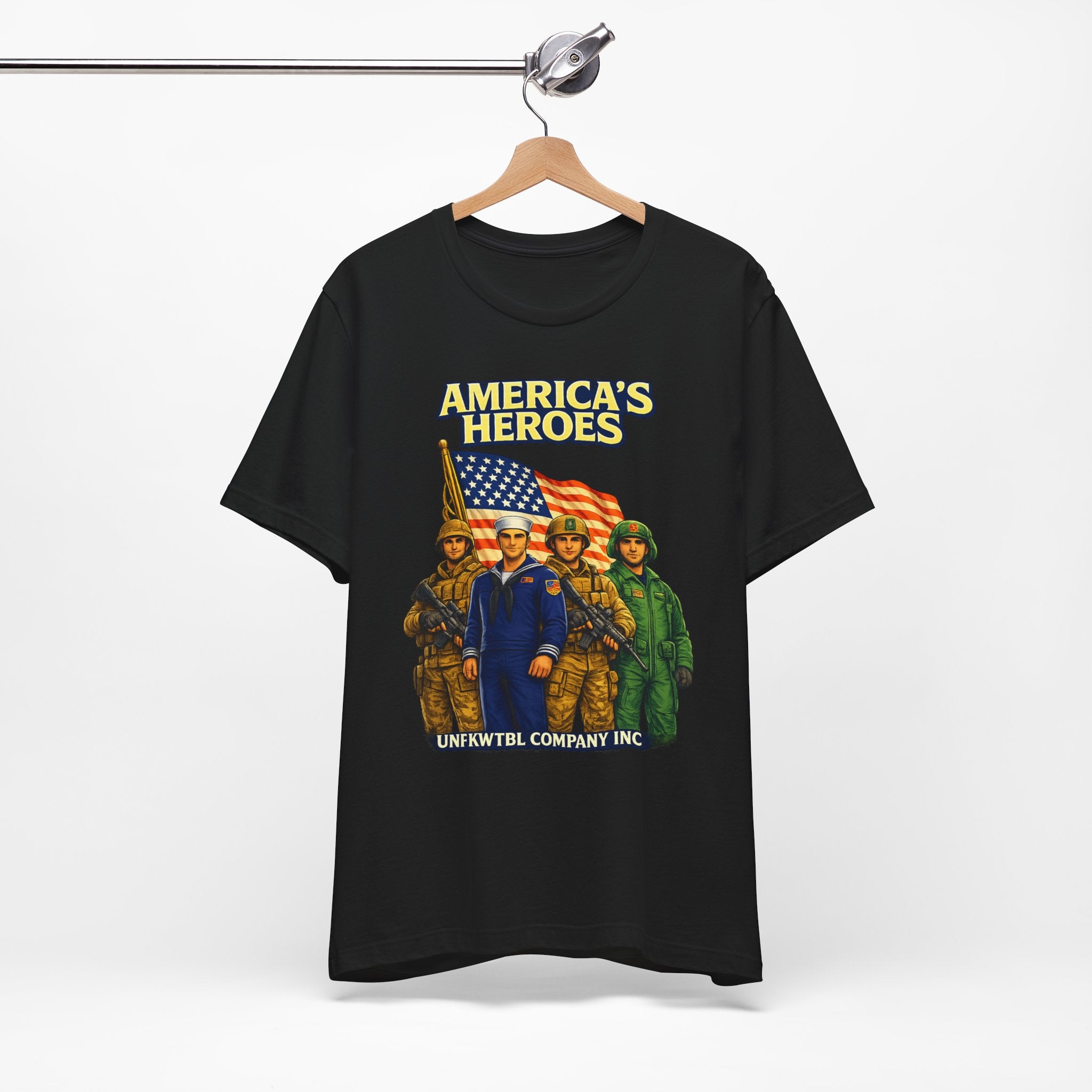 America's Heroes T-Shirt — Patriotic Military Vintage Graphic Tee