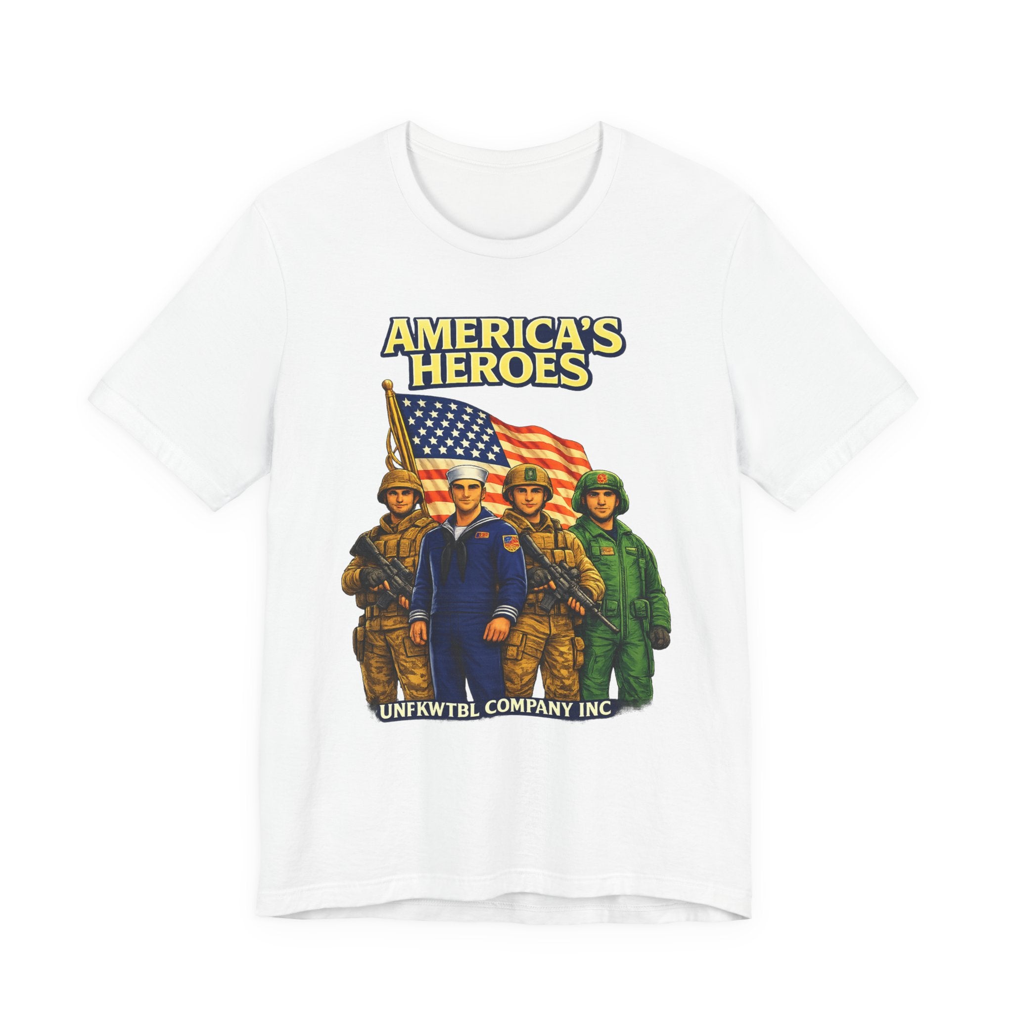 America's Heroes T-Shirt — Patriotic Military Vintage Graphic Tee