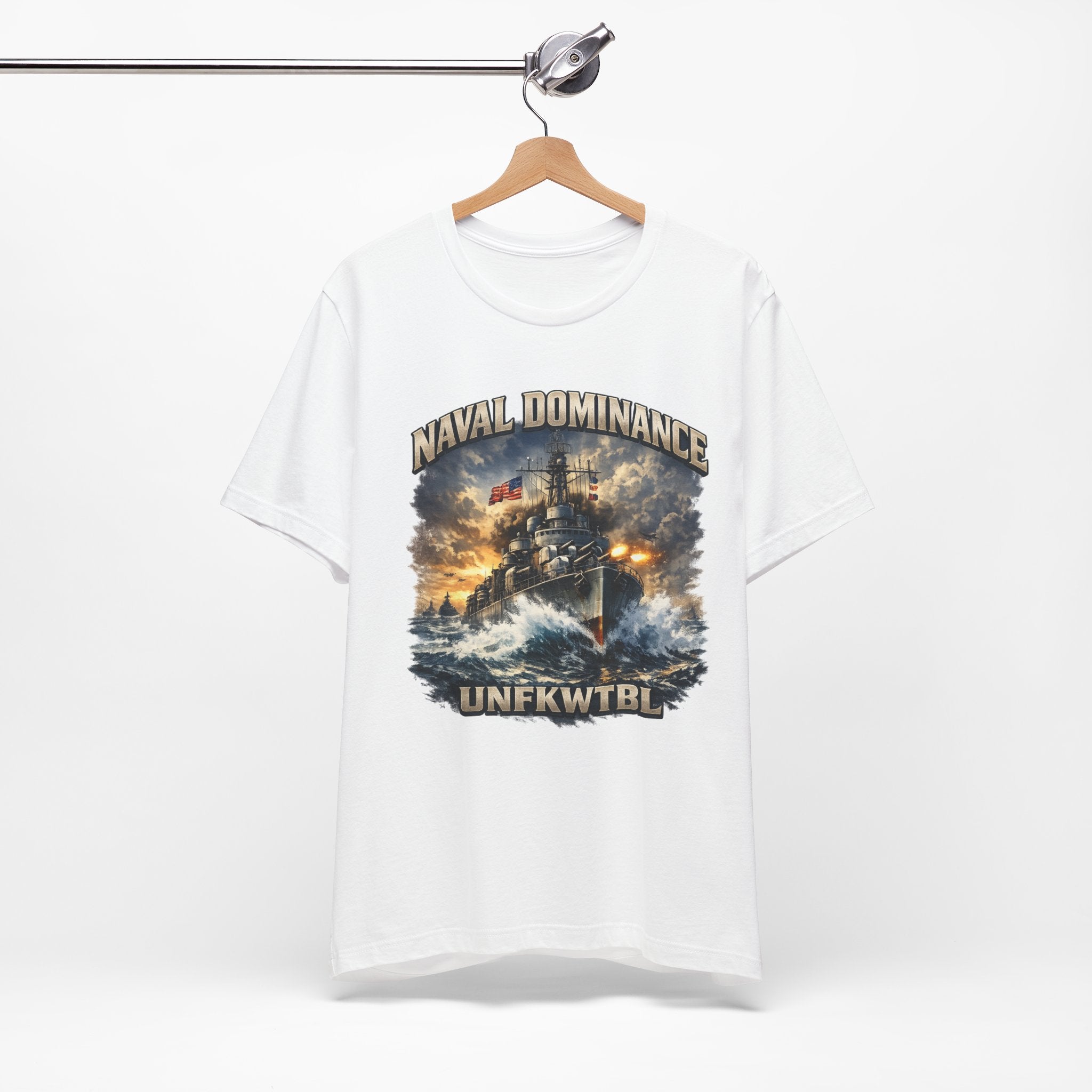 Naval Dominance Battleship Tee — 'UNFKWTBL' Military Navy Shirt
