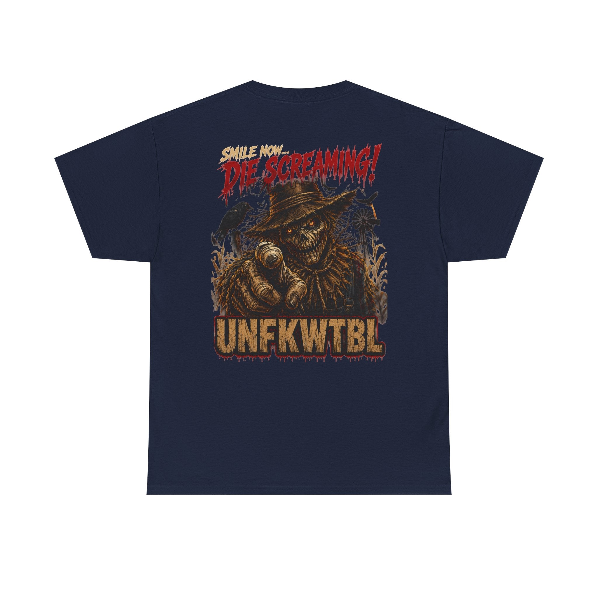 Horror Graphic Tee — "They’re Screaming" Scarecrow Design (UNFKWTBL)